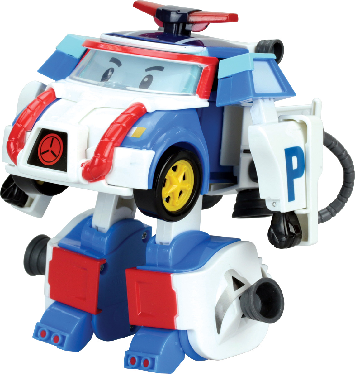 Robocar Poli Игрушка-трансформер Поли 10 см83311 Robocar Poli Игрушка-трансформер Поли 10 см83311Оригинальная игрушка-трансформер Поли надолго займет внимание вашего ребенка. Игрушка выполнена из безопасного пластика синего и белого цветов в виде Поли - нового героя из последнего сезона мультсериала Робокар Поли (Robocar Poli). Поли, один из четверки спасателей, который патрулирует город и смотрит за порядком, а когда нужна помощь, выезжает на место и превращается в робота. Игрушка всего за пару движений легко трансформируется. На голову-кабину в области лобового стекла крепятся очки с желтой оправой. В районе радиаторной решетки, где у Поли рот, крепится приспособление для подачи воздуха, а шланг уходит назад к специальному сосуду со сжатым воздухом. На длинных ногах, сформированных из багажника автомобиля, крепятся желтые ускорители, которые помогают продвигаться в безвоздушном пространстве во время полета в космосе.Он и другие герои мультфильма в игровой форме помогут вашему ребенку познакомиться с правилами дорожного движения и узнают, для чего...