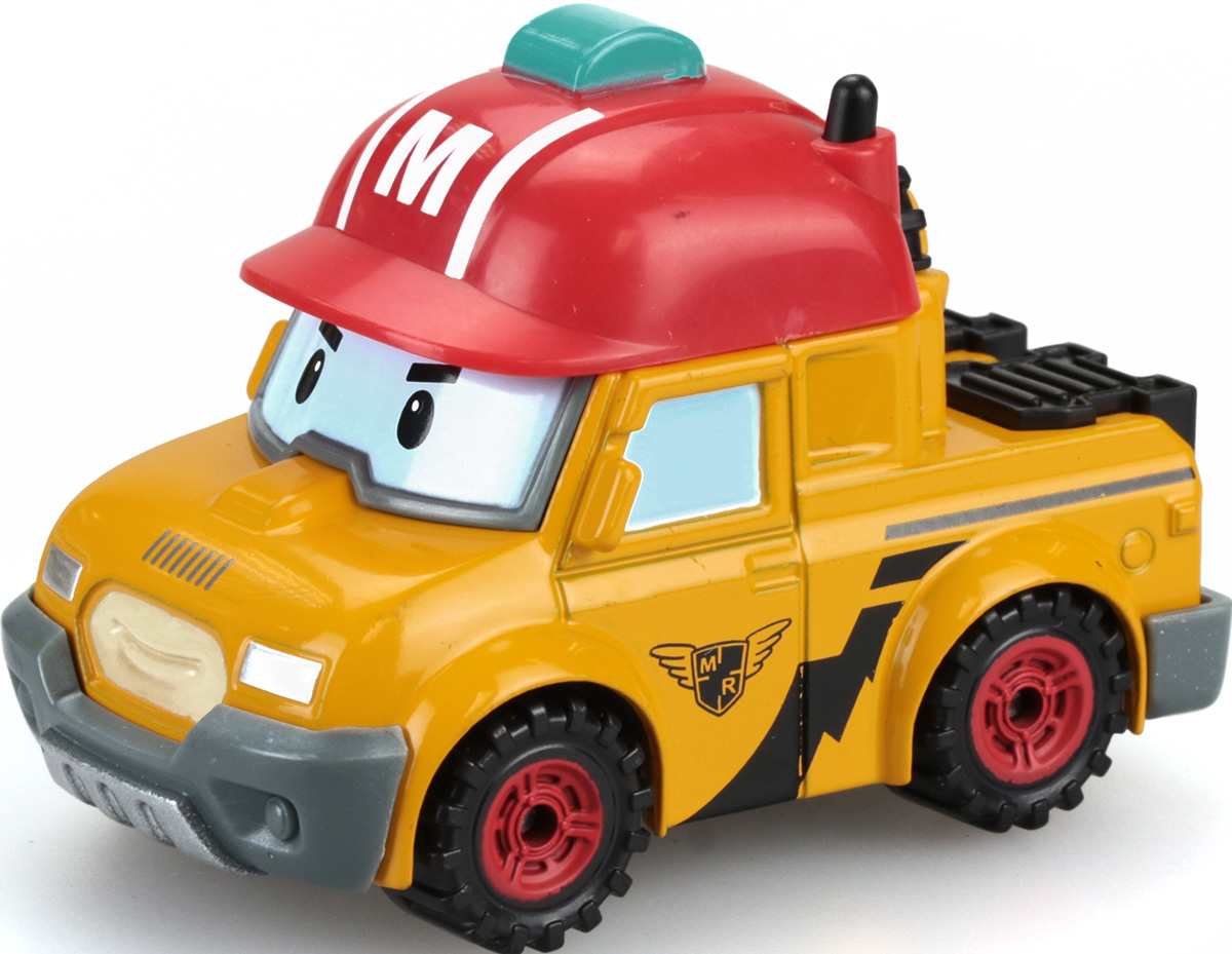 Robocar Poli Машинка Марк83305 Robocar Poli Машинка Марк83305Яркая машинка Poli Марк непременно понравится вашему малышу. Она выполнена из прочного материала в виде Марка - персонажа популярного мультсериала Robocar Poli.На каске впереди нарисована буква «М» а сверху располагается синяя мигалка. Сзади на каске есть черная антенна-труба. Лобовое стекло с нарисованными черными глазами и строго поставленными бровями. На капоте машины изображен рот вместо радиаторной решетки и серый широкий бампер. На дверках по бокам есть черные эмблемы. Сзади находится приспособление черного цвета для крепления груза. Благодаря небольшому размеру ребенок сможет машинку с собой на прогулку, в поездку или в гости. Порадуйте своего малыша таким замечательным подарком!