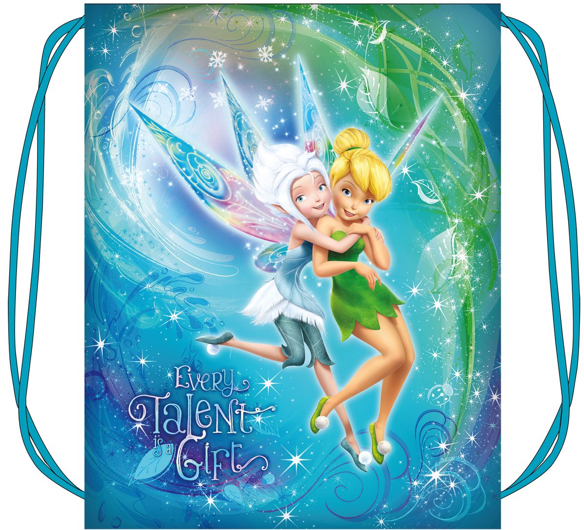 Disney Сумка для сменной обуви Феи29186 Disney Сумка для сменной обуви Феи29186Красивый и вместительный мешок для обуви с очаровательной феей Динь-Динь и ее подругой станет удобным помощником в школьной и спортивной жизни малышки, а любимые герои будут долго радовать ее. Мешок ТМ Disney Феи подходит для обуви любого размера и затягивается шнурками, дополнительно выполняющими функцию лямок. Аксессуар изготовлен из износостойкой ткани, имеет длительный срок службы и декорирован красочным принтом. Размер: 46х34см. Материал: полиэстер.