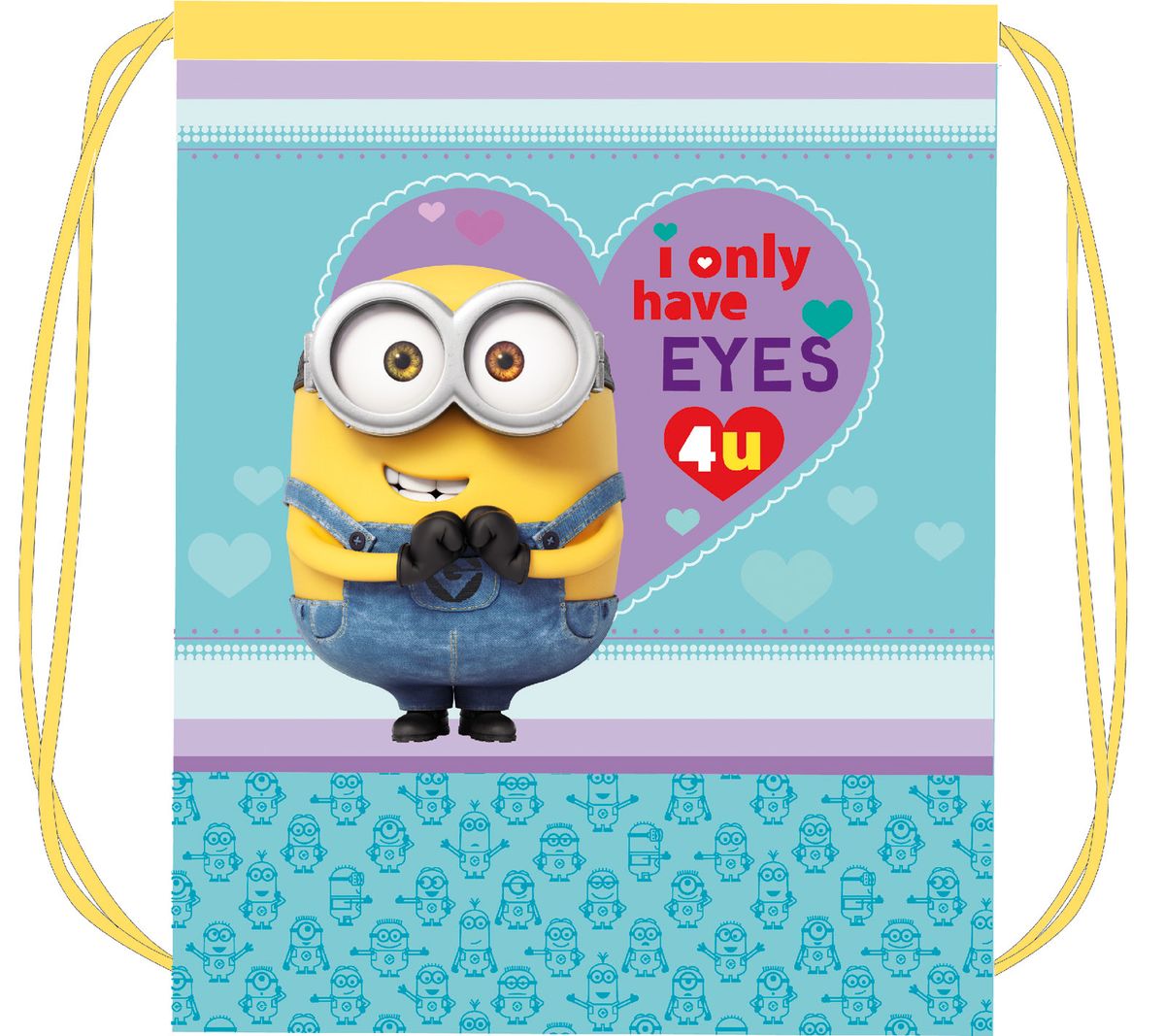 Universal Миньоны Сумка для сменной обуви Love29248 Universal Миньоны Сумка для сменной обуви Love29248Сумка для сменной обуви Universal Миньоны Love станет удобным помощником в школьной и спортивной жизни малышки, а любимый герой будет долго радовать ее. Сумка идеально подойдет как для хранения, так и для переноски сменной обуви и одежды. Сумка выполнена из прочного износостойкого полиэстера и содержит одно вместительное отделение, затягивающееся с помощью текстильных шнурков. Шнурки фиксируются в нижней части сумки, благодаря чему ее можно носить за спиной как рюкзак. Сумка дополнена изображением забавного миньона.
