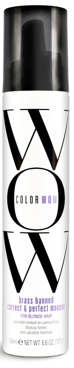 COLOR WOW Мусс для укладки волос Нейтрализатор желтого оттенка для блондинок, 200 мл.CW520 COLOR WOW Мусс для укладки волос Нейтрализатор желтого оттенка для блондинок, 200 мл.CW520Мусс устраняет нежелательные желтые и медные оттенки светлых волос. Уникальная формула не содержит спирта и делает волосы послушными, облегчая процесс укладки. Благодаря специальным полимерам, мусс придает волосам мягкость и упругость, сохраняя цвет окрашенных волос надолго.