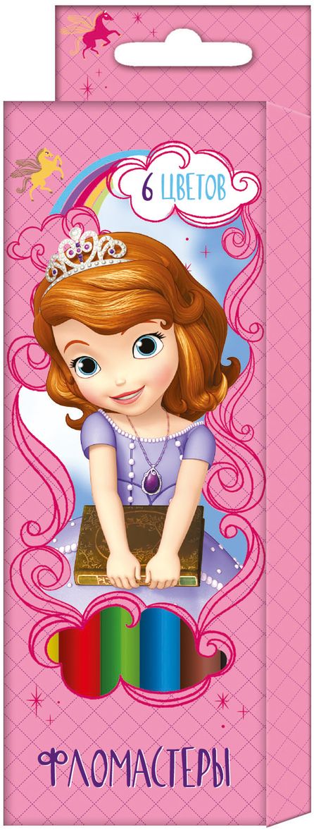 Disney Набор фломастеров София 6 цветов29008 Disney Набор фломастеров София 6 цветов29008Набор фломастеров Disney София поможет вашему ребенку создать неповторимые яркие картинки, а упаковка с любимой героиней будет долгое время радовать малышку. Фломастеры снабжены вентилируемыми колпачками, безопасными для детей. Изготовлены из материала, обеспечивающего прочность корпуса и препятствующего испарению чернил, благодаря этому фломастеры имеют гарантированно долгий срок службы: корпус не ломается, даже если согнуть фломастер пополам.