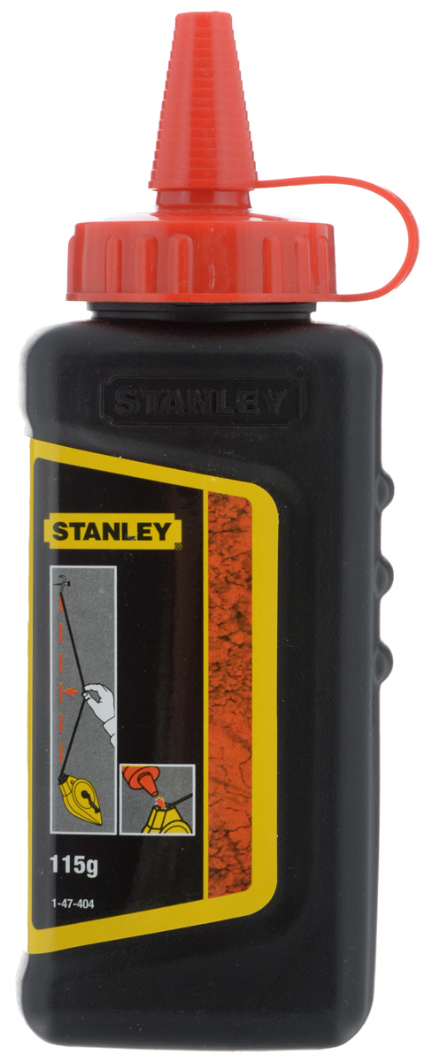 Меловой порошок Stanley, цвет: красный, 115 г1-47-404 Меловой порошок Stanley, цвет: красный, 115 г1-47-404Меловой порошок Stanley, специально отобранный благодаря его адгезии и яркому насыщенному цвету. Плохая растворимость в воде, высокая стойкость к атмосферным условиям. Белый - для работ внутри помещений, например, по укладке коврового покрытия. Синий - для всех задач. Красный - для кладочных работ вне помещений, несмываемый. Вес: 115 г.