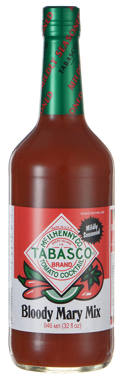 Tabasco Кровавая Мэри соус томатный оригинальный для коктейля, 946 мл6554 Tabasco Кровавая Мэри соус томатный оригинальный для коктейля, 946 мл6554Соус Tabasco Кровавая Мэри - это уникальный напиток, вошедший в классику мирового кулинарного искусства. Его можно употреблять во время завтрака, а также со льдом в качестве простейшего безалкогольного коктейля. Соус содержит томаты, сок лайма и лимона, вустерширский соус, хрен и, конечно, красный перечный соус Табаско. Рецептур с использованием Tabasco Кровавая Мэри великое множество, равно как и ситуаций для употребления. Однако, чаще всего этот соус используется для приготовления легендарного напитка Кровавая Мэри, отличительной особенностью которого являются острота и пикантность вкуса. Отцом популярного коктейля считается Фернанд Петио, американский бармен, работавший в 20-е годы в баре King Cole в Нью-Йорке. Там он стал подавать томатный сок с водкой, однако посетители убедили его добавить в коктейль специи, так как, по их мнению, вкус коктейля был слишком простым и пресным. Петио стал добавлять черный перец, перец кайен,...