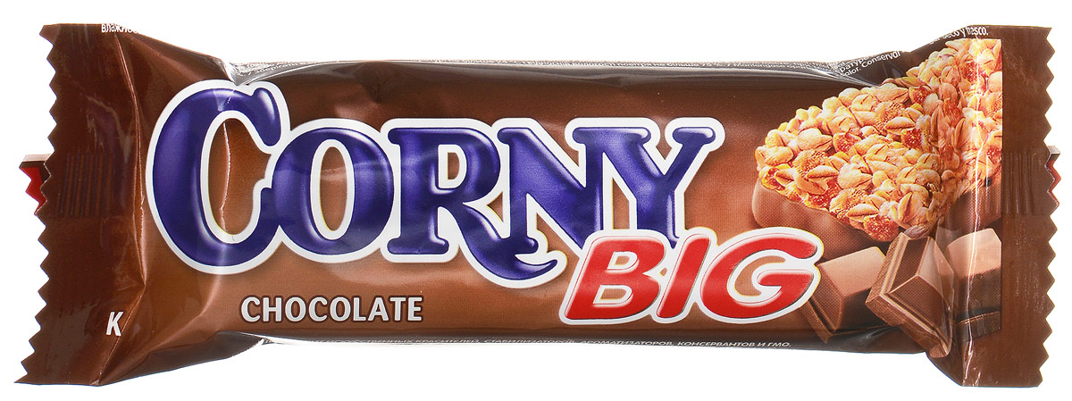 Corny Chocolate батончик злаковый с молочным шоколадом, 50 гбзк001 Corny Chocolate батончик злаковый с молочным шоколадом, 50 гбзк001Злаковые батончики Corny - вкусная и здоровая альтернатива традиционным снэкам - шоколадным плиткам, чипсам и булкам. Батончики сочетают в себе исключительную пользу и удобство. В их состав входят злаки, орехи, фрукты и шоколад. Разнообразие видов позволяет каждому выбрать батончик по своему вкусу. Медленные углеводы заряжают полезной энергией, а удобная форма и упаковка соответствуют быстрому ритму жизни.