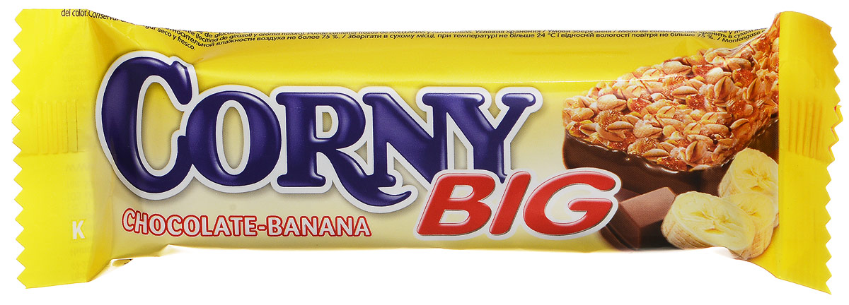Corny Chocolate-Banana батончик злаковый с бананом и молочным шоколадом, 50 гбзк002 Corny Chocolate-Banana батончик злаковый с бананом и молочным шоколадом, 50 гбзк002Злаковые батончики Corny - вкусная и здоровая альтернатива традиционным снэкам - шоколадным плиткам, чипсам и булкам. Батончики сочетают в себе исключительную пользу и удобство. В их состав входят злаки, орехи, фрукты и шоколад. Разнообразие видов позволяет каждому выбрать батончик по своему вкусу. Медленные углеводы заряжают полезной энергией, а удобная форма и упаковка соответствуют быстрому ритму жизни.