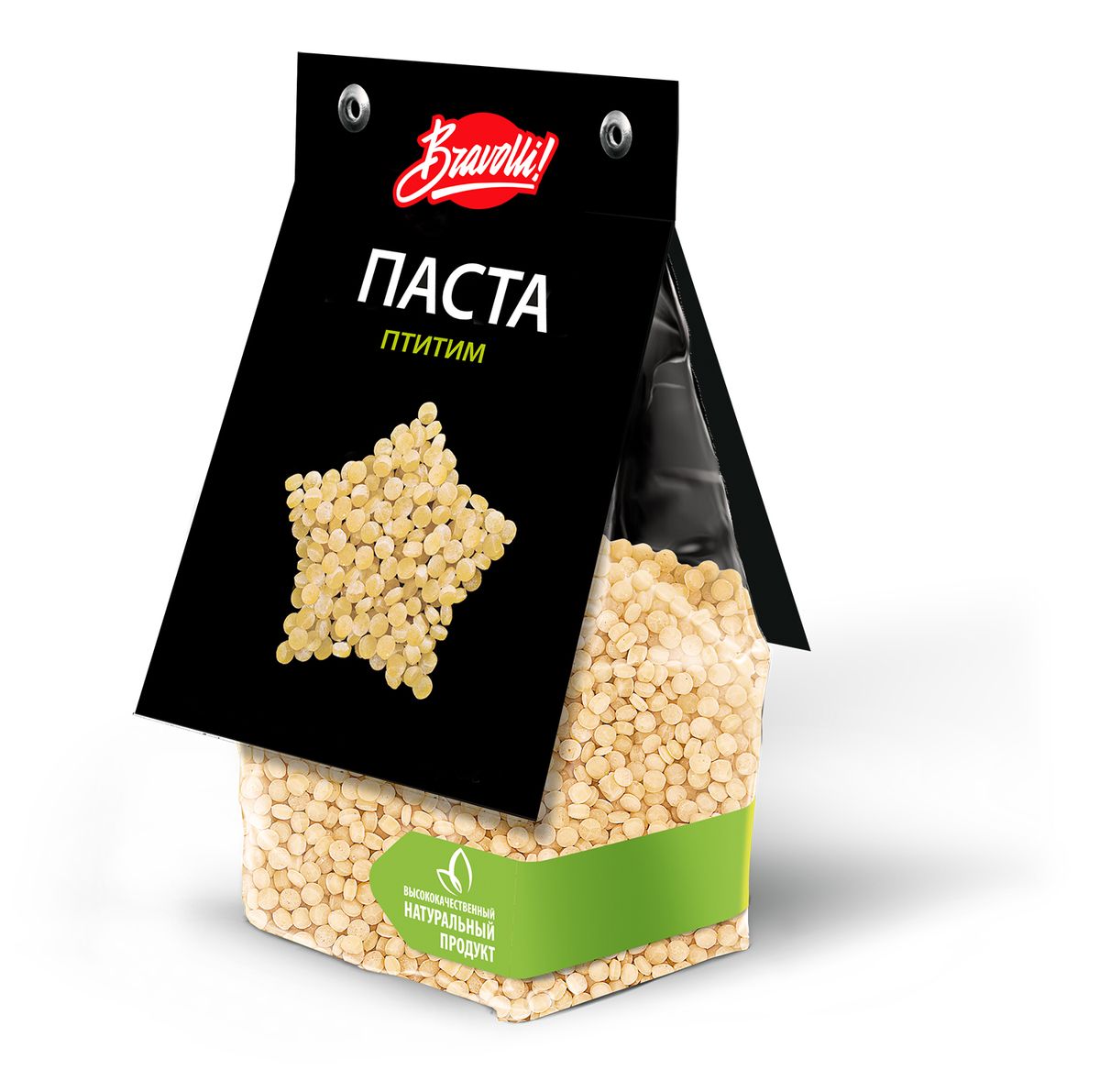 Bravolli Паста Птитим, 350 гБР 137/6 Bravolli Паста Птитим, 350 гБР 137/6Паста Птитим — оригинальный продукт из твердых сортов пшеницы, который производится по макаронной технологии. Он был изобретен в Израиле в пятидесятые годы в дополнение к традиционным рису и кускусу. Сегодня этот продукт считается модным деликатесом среди гурманов в Европе и США. Он хорошо сохраняет форму после приготовления, остается рассыпчатым и не слипается. Используйте его в горячих и холодных блюдах, например, марокканском супе или легком турецком салате, а также в гарнирах.