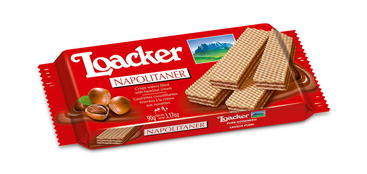 Loacker Наполитанер вафли, 90 г10861-006 Loacker Наполитанер вафли, 90 г10861-006Хрустящие вафли Loacker Наполитанер имеют множество поклонников во всем мире. 3 свежие вафли с 2 слоями нежнейшего орехового крема (75% продукта!) никого не оставят равнодушным.
