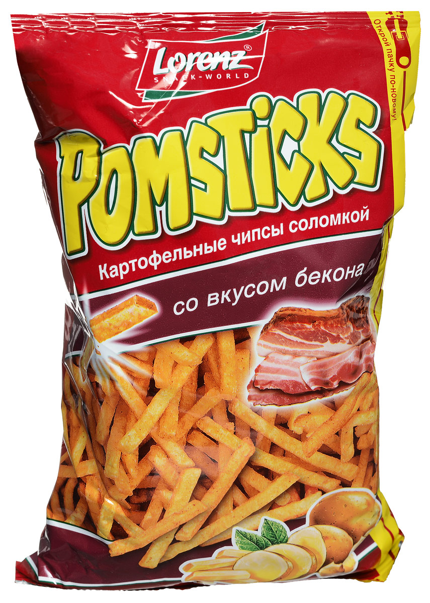 Lorenz Pomsticks картофельные чипсы со вкусом бекона, 100 гбзе061 Lorenz Pomsticks картофельные чипсы со вкусом бекона, 100 гбзе061Lorenz Pomsticks картофельные чипсы в форме соломки, которые подкупают своим насыщенным вкусом бекона. Отборный цельный картофель нарезается тончайшими кусочками и обжаривается до золотистой корочки.