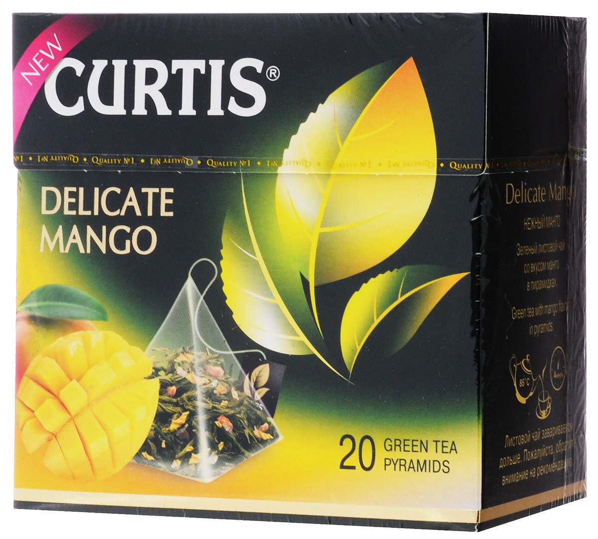 Curtis Delicate Mango зеленый чай в пирамидках, 20 шт4620015851051 Curtis Delicate Mango зеленый чай в пирамидках, 20 шт4620015851051Тонкий и нежный зеленый чай в сочетании с экзотической сладостью манго - чудесные мгновения отдыха на берегу океана. Насладитесь обновленным купажом зеленого листового чая.