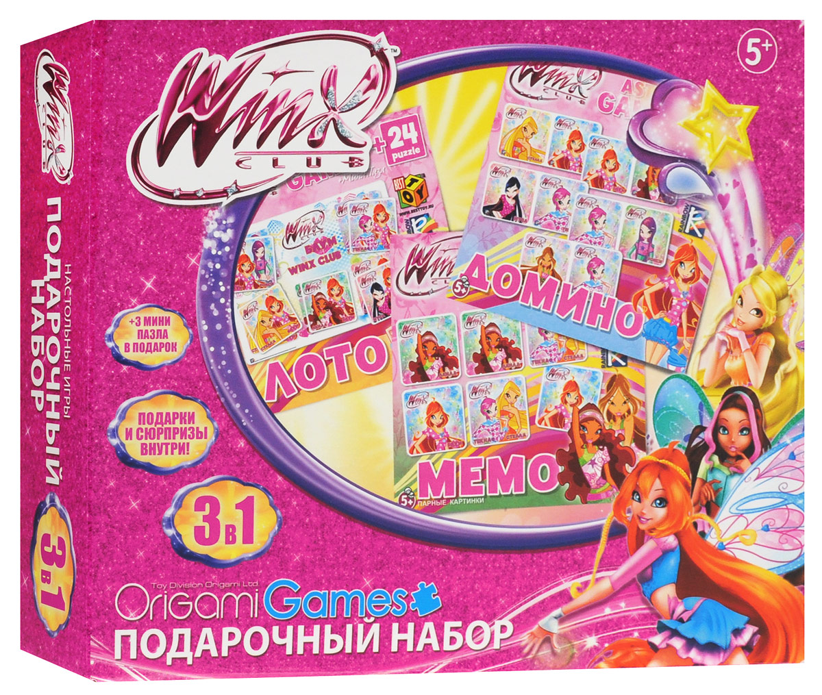 Оригами Настольная игра Winx 3 в 1AST000000000168033 Оригами Настольная игра Winx 3 в 1AST000000000168033Настольная игра Оригами Winx 3 в 1 - это великолепная игра для семейного досуга. Игры с изображениями героев мультсериала Клуб Винкс: Школа волшебниц, наилучшее решение для развития вашего ребенка. В набор входят три увлекательные игры: лото, домино, мемо, три пазла. Игры с любимыми персонажами, несомненно, понравятся детям, а также помогут развить логическое мышление, внимательность и усидчивость!