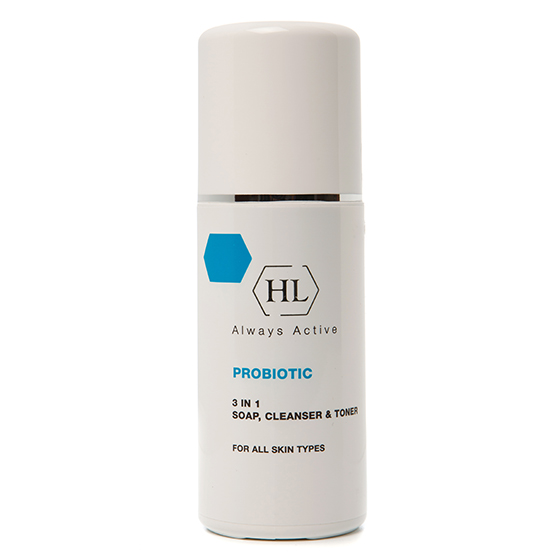 Holy Land Очиститель ProBiotic 3 In 1 Soap, Cleanser and Toner 3в1 150 мл127034 Holy Land Очиститель ProBiotic 3 In 1 Soap, Cleanser and Toner 3в1 150 мл127034Нежная мягкая эмульсия, объединяющая в себе свойства средства для снятия макияжа, мыла и тоника. Действие:Эффективно удаляет макияж. Очищает от загрязнений. Успокаивает и тонизирует кожу. Активные компоненты: Комплекс фруктовых кислот (молочная, гликолевая, лимонная, яблочная, винная). Экстракт василька содержит флавоноиды и дубильные вещества, обладает противомикробными свойствами, оказывает спазмолитическое и противомикробное действие. Экстракт ромашки обладает противовоспалительным, антиаллергическим, успокаивающим и смягчающим действием, уменьшает раздражение и воспаление кожи. Устраняет сухость и шелушение, стимулирует процессы регенерации эпидермиса, ускоряет заживление ран. Экстракт гамамелиса содержит дубильные вещества, а также эфирные масла. Стягивает и тонизирует кожу, является хорошим увлажняющим средством.