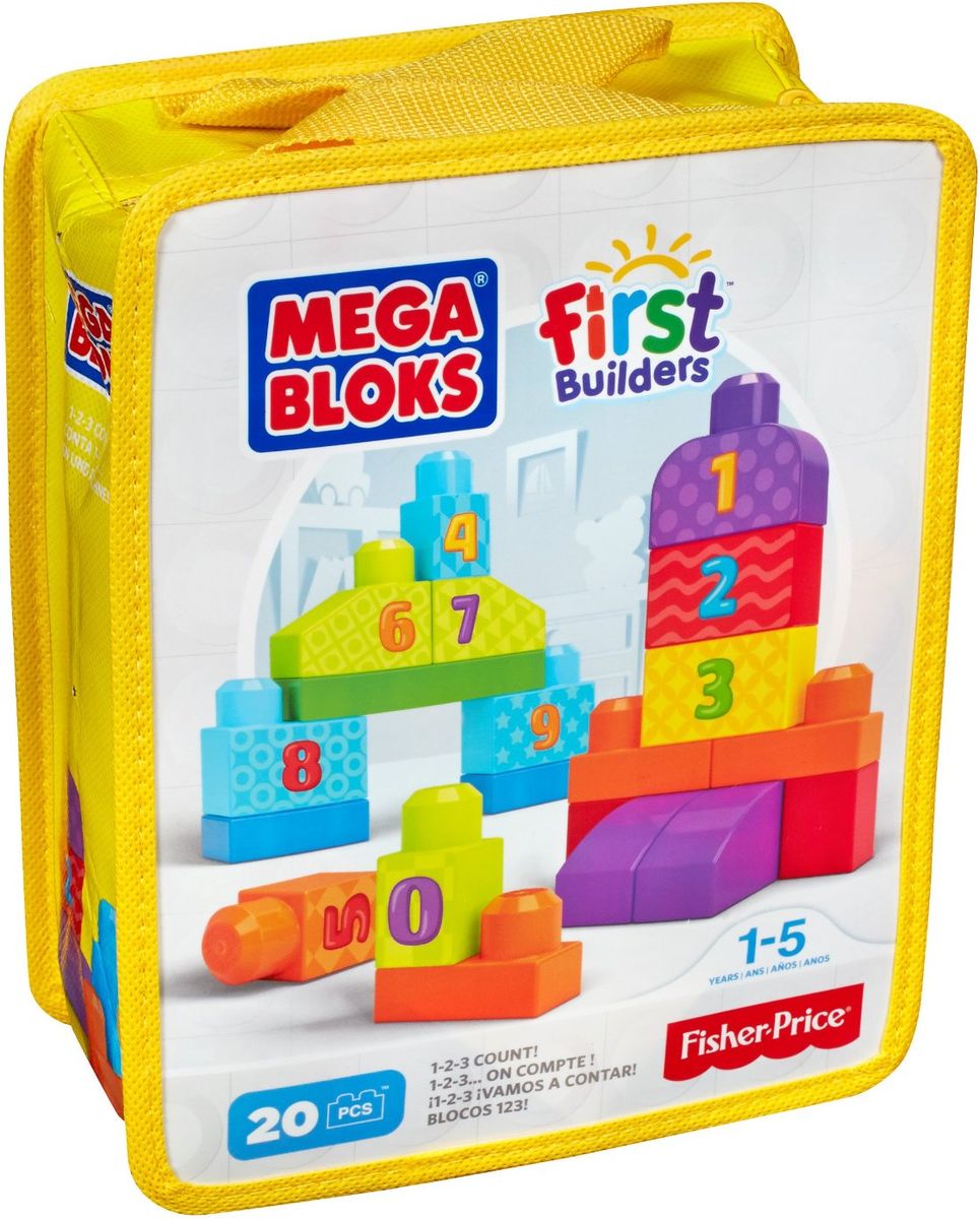 Mega Bloks First Builders Конструктор Строй и учись считатьDLH85 Mega Bloks First Builders Конструктор Строй и учись считатьDLH85Строить и изучать цифры очень весело с набором Строй и учись считать от Mega Bloks серии First Builders! Теперь ваш малыш может научиться считать до 10, начав строительство с 20 блоками, на которых нанесены цифры от 0 до 9 а также особые значки, облегчающие счет. Используйте яркие блоки, чтобы строить высокие башни, ряды цифр, а также все, что только сможете вообразить. Стройте, перестраивайте и считайте до десяти! Размер элементов идеально подходит для маленьких ручек. Набор поставляется в удобной сумке. Совместим со всеми наборами First Builders.
