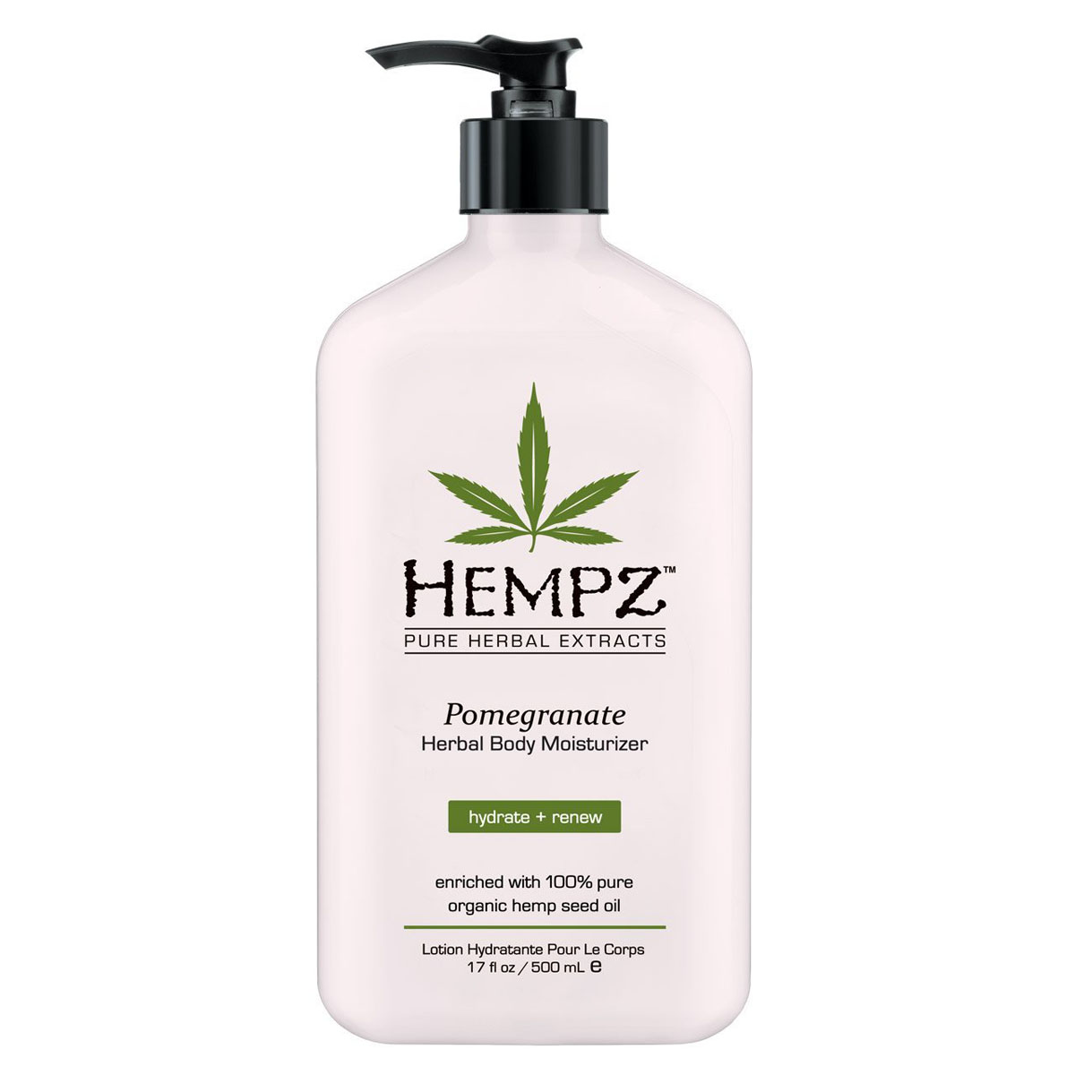 Hempz Молочко для тела увлажняющее с ганатом Pomegranate Herbal Body Moistyrizer 500 мл110-2125-03 Hempz Молочко для тела увлажняющее с ганатом Pomegranate Herbal Body Moistyrizer 500 мл110-2125-03Увлажняющее молочко с гранатом для тела Pomegranate Herbal Body Moistyrizer Хемпц поможет сделать кожу нежной и шелковистой. Входящие в состав средства полипептиды стимулируют синтез коллагена, тонизируют кожу и делают ее более упругой, масло и экстрагированные компоненты семян конопли снабжают кожу питательными веществами и соединениями, экстракт корня женьшеня и масло ши оказывают охлаждающее, успокоительное и смягчающее воздействие, группа витаминов А, С и Е снижает влияние свободных радикалов и препятствуют образованию мелких морщин. Состав активных компонентов: конопляное и масло семян макадамии и дерева ши, экстракты семян конопли, женьшеня, календулы, ромашки, алое вера, комплекс трипептидов, группа витаминов А, С и Е.