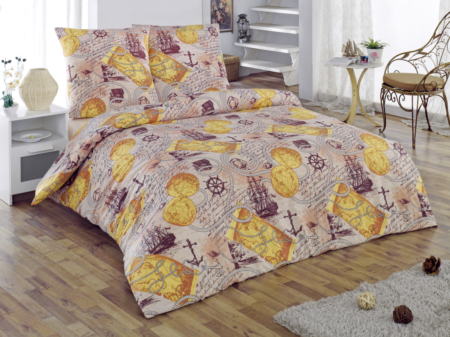 Комплект белья Tete-a-Tete Classic Вояж, 2-спальный, наволочки 70х70. К-8073п + ПОДАРОК: Простыня ЭГО, 180 х 220 смК-8073п Комплект белья Tete-a-Tete Classic Вояж, 2-спальный, наволочки 70х70. К-8073п + ПОДАРОК: Простыня ЭГО, 180 х 220 смК-8073пКомплект белья Tete-a-Tete Classic Вояж является экологически безопасным для всей семьи, так как выполнен из бязи (100% натурального хлопка). Комплект состоит из пододеяльника, простыни и двух наволочек. Постельное белье имеет изысканный внешний вид, яркую цветовую гамму и оригинальный рисунок. Гладкая структура делает ткань приятной на ощупь, мягкой и нежной, при этом она прочная и хорошо сохраняет форму. Ткань легко гладится, не линяет и не садится. Благодаря особой плотности ткани и отличному качеству белье выдерживает в 5 раз больше стирок. Комплект постельного белья Tete-a-Tete Classic Вояж станет отличным дополнением вашего интерьера и подарит гармоничный сон. Простыня ЭГО выполнена из бязи (натурального хлопка) высокого качества, оформленной принтом в полоску. Экологически чистый материал обеспечивает высокую гигиеничность простыни. Выбрав простыню нужной вам расцветки, вы можете легко комбинировать ее с различным постельным бельем. Размер...