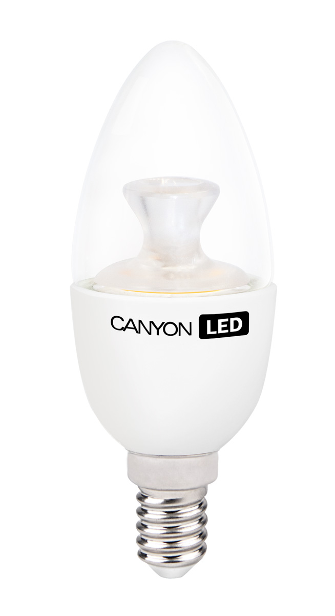 Лампа светодиодная Canyon, цоколь Е14, 6W, 2700К. BE14CL6W230VWBE14CL6W230VW Лампа светодиодная Canyon, цоколь Е14, 6W, 2700К. BE14CL6W230VWBE14CL6W230VWСветодиодная лампа Canyon благодаря вытянутой форме будет прекрасно смотреться в открытом светильнике. Она излучает прекрасный теплый свет и разгорается мгновенно после включения. Имеет уникальный модуль Cob Ice Canyon, позволяющий избежать чрезмерного нагревания, что гарантирует безопасность в открытом светильнике.