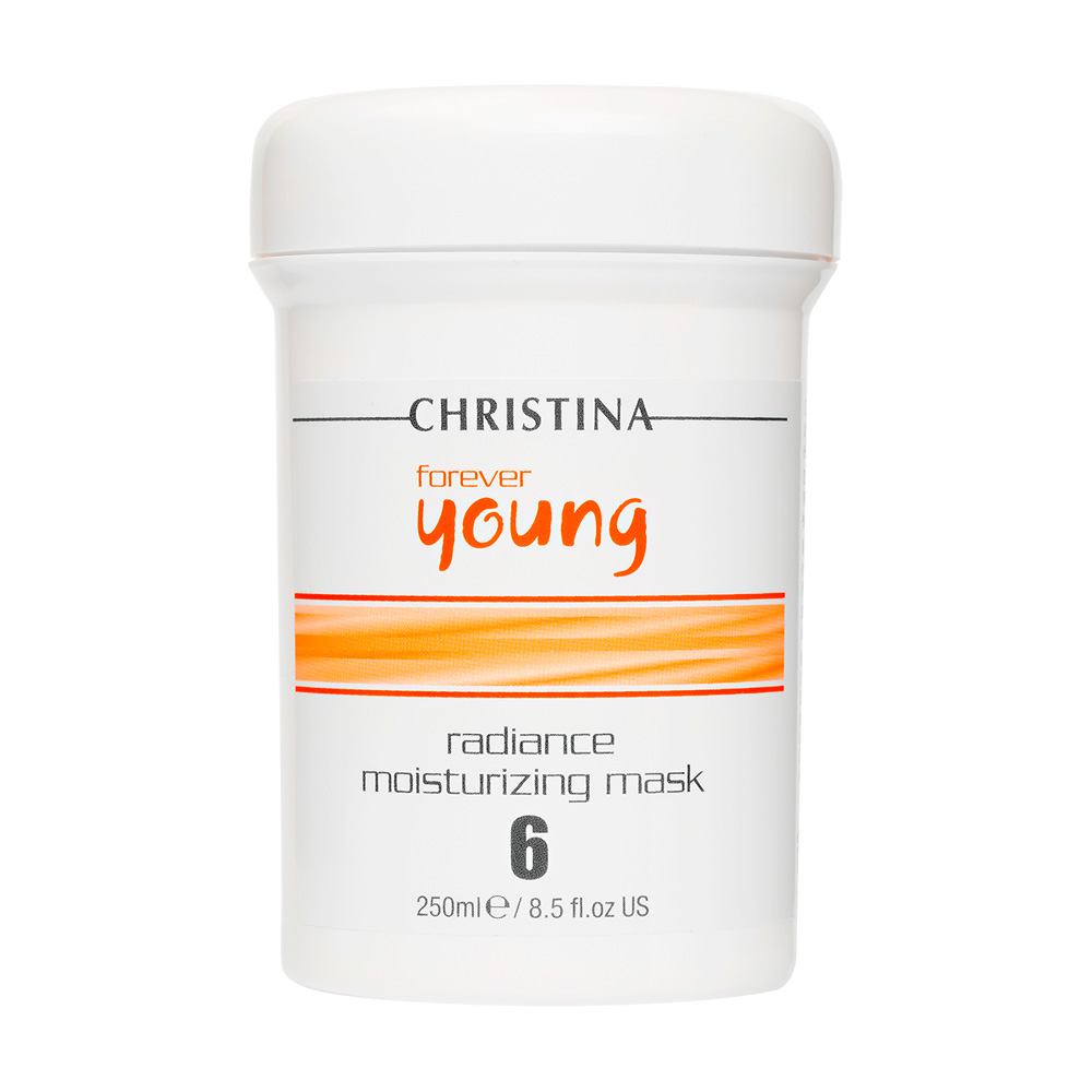 Christina Увлажняющая маска Сияние Forever Young Radiance Moisturizing Mask 250 млFY-6 Christina Увлажняющая маска Сияние Forever Young Radiance Moisturizing Mask 250 млFY-6Увлажняющая Маска Сияние Christina Radiance Moisturizing Mask освежает обезвоженную кожу, снимает ощущение стянутости и усталости, растушевывает морщины и разглаживает их. Нежирная маска со светоотражающими характеристиками придает коже приятный матовый блеск и увлажняет ее на долгое время.