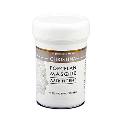Christina Поросуживающая маска Порцелан для жирной и проблемной кожи Porcelan Astrigent Porcelan Mask 250 млM-36 Christina Поросуживающая маска Порцелан для жирной и проблемной кожи Porcelan Astrigent Porcelan Mask 250 млM-36Поросуживающая маска Порцелан для жирной и проблемной кожи Christina Porcelan Astrigent Porcelan Mask предназначена для кожи с расширенными порами и акне. Она дезинфицирует, тонизирует и осветляет кожу (каолин — белая глина из Японии, оксид цинка, биологическая сера, камфора). Триклозан оказывает выраженный противовоспалительный эффект. Морской коллаген и гиалуроновая кислота увлажняют, а экстракт мимозы и масло эвкалипта успокаивают кожу. Маска восстанавливает кислотно-щелочной баланс, нормализует секрецию сальных желез.
