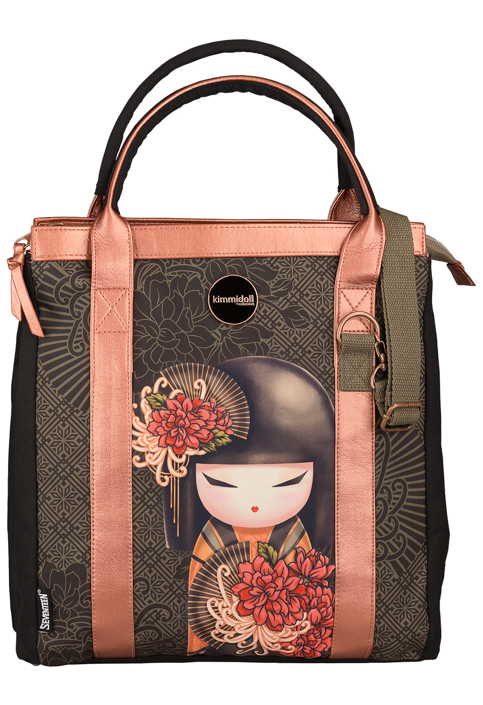 Сумка Kimmidoll Размер 35,5 х 32 х 13 смKMCB-UT1-3322 Сумка Kimmidoll Размер 35,5 х 32 х 13 смKMCB-UT1-3322Одно основное отделение на молнии, внутри потайной карман на молнии и два открытых кармана для телефона и мелочей. На сумке предусмотрены две ручки для переноски в руке и съемный регулируемый ремень. По бокам кнопки.