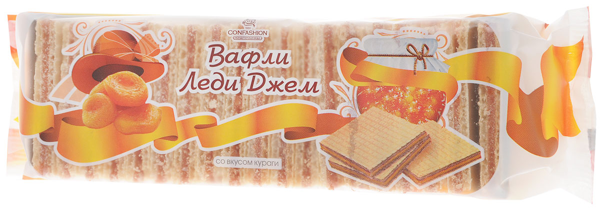 Конфэшн Леди Джем вафли со вкусом кураги, 250 г4601614012982 Конфэшн Леди Джем вафли со вкусом кураги, 250 г4601614012982Вафли Конфэшн Леди Джем - это уникальный продукт на российском кондитерском рынке. Легкие и изящные вафли с тонким листом и нежной начинкой из фруктового пюре.