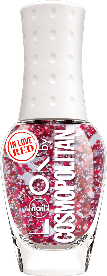 nailLOOK Лак для ногтей серии Trends look by Cosmopolitan, Red in Love, 8,5 мл31447 nailLOOK Лак для ногтей серии Trends look by Cosmopolitan, Red in Love, 8,5 мл31447Эксклюзивная коллекция из 7 потрясающих оттенков разработанных совместно с популярным глянцевым журналом. Самый нежный и романтичный лак коллекции,может использоваться самостоятельно или как верхнее покрытие. Сочетание красных глянцевых и матовых белых глитеров в виде сердечек делают простую лаковую бутылочку произведением искусства. Верхнее покрытие с красным глиттером и сердечками.