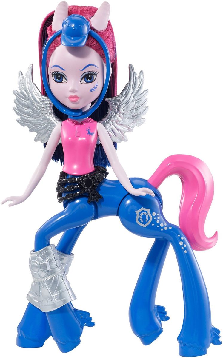 Monster High Мини-кукла Pyxis PrepstockingsDGD12_DGD13 Monster High Мини-кукла Pyxis PrepstockingsDGD12_DGD13В Школе монстров творится что-то чудовищное: всюду тайные ходы и порталы, в каждом шкафу скелеты и прочие сюрпризы! Вот и в глубине школьных подземелий притаились новые четвероногие приятели. Встречайте кентавров из Школы монстров! Pyxis Prepstockings (Пикси Препстокингс) - гибрид Ночного Кошмара и Пегаса. Красно-черные длинные волосы собраны в строгий хвост, прическа дополнена синей шапочкой для игры в поло. На спине у куколки серебристые крылышки, а на талии - черный пояс. Ноги, руки и голова у куклы подвижные, что позволит придавать кентавру разные позы. Мини-кукла Monster High Pyxis Prepstockings в точности повторяется свою героиню. Порадуйте свою малышку таким замечательным подарком!