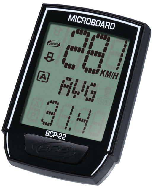 Компьютер BBB MicroBoard 13 functions wired black. BCP-22BCP-22 Компьютер BBB MicroBoard 13 functions wired black. BCP-22BCP-2213 Функций: Текущая скорость Средняя скорость Поездка расстояние Устанавливается метр ОДО Часы Индикатор разрядки батареи Автоматическое сканирование Автоматический запуск / остановка Максимальная скорость Езда время Общее время езды Скорость иноходца Подсветка