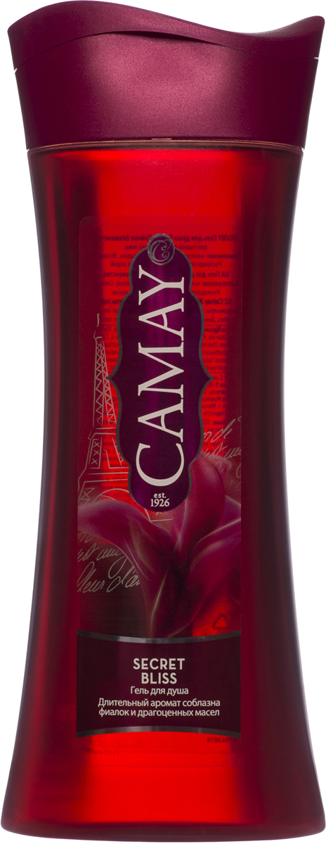 CAMAY Гель для душа Тайное блаженство 250мл0530026 CAMAY Гель для душа Тайное блаженство 250мл0530026Гель для душа Secret Bliss (Тайное блаженство) с соблазнительным ароматом фиалок и драгоценных масел создан для чувственных натур. Гель мягко очистит кожу, делая ее нежной и ухоженной.