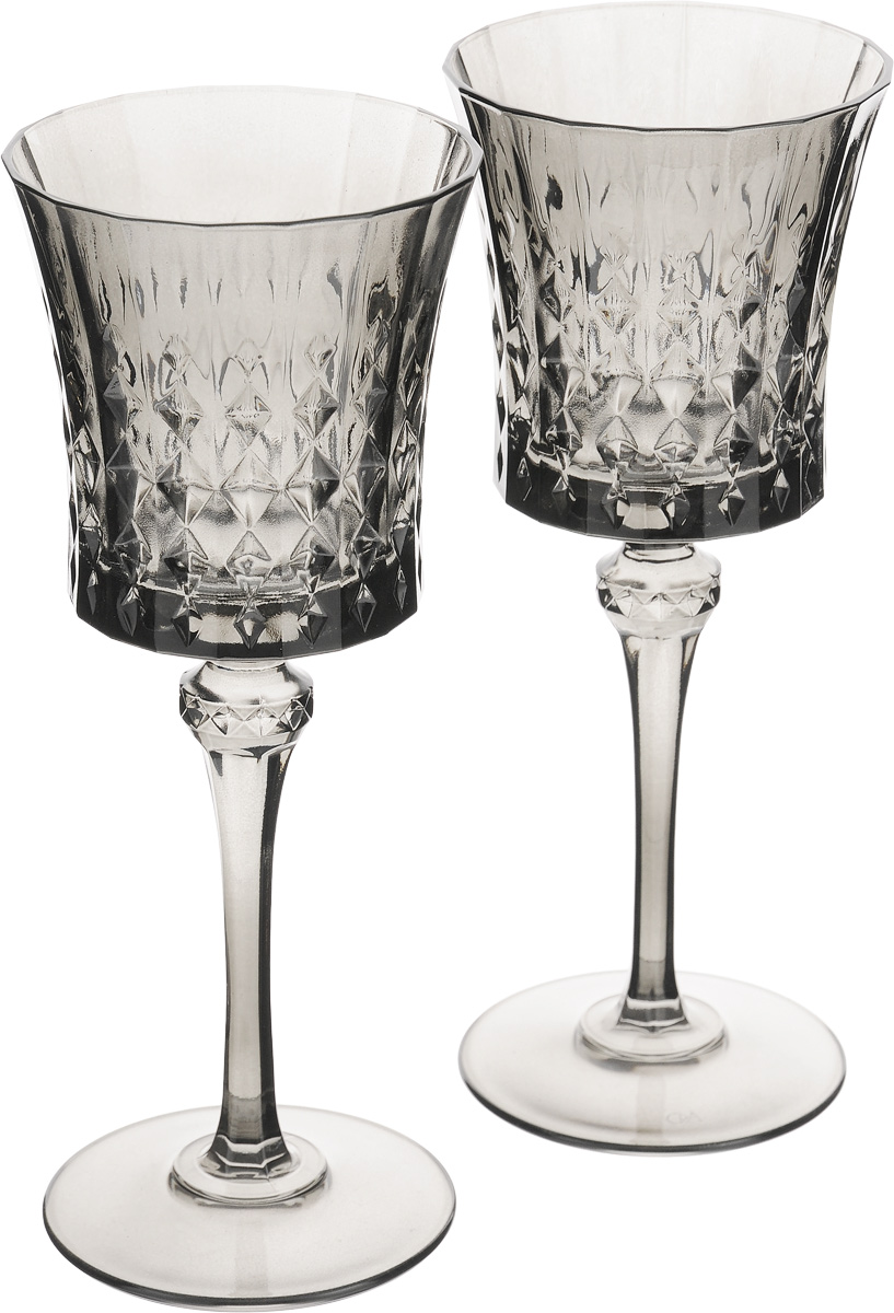 Набор бокалов Cristal dArques Lady Diamond, цвет: серый, 190 мл, 2 штJ1633 Набор бокалов Cristal dArques Lady Diamond, цвет: серый, 190 мл, 2 штJ1633Набор Cristal dArques Lady Diamond состоит из двух бокалов, выполненных из прочного стекла. Изделия оснащены высокими ножками и предназначены для подачи различных напитков. Они сочетают в себе элегантный дизайн и функциональность. Набор бокалов Cristal dArques Lady Diamond прекрасно оформит праздничный стол и создаст приятную атмосферу за романтическим ужином. Такой набор также станет хорошим подарком к любому случаю. Можно мыть в посудомоечной машине. Диаметр бокала (по верхнему краю): 8 см. Высота бокала: 20,5 см. Диаметр основания: 7,5 см.