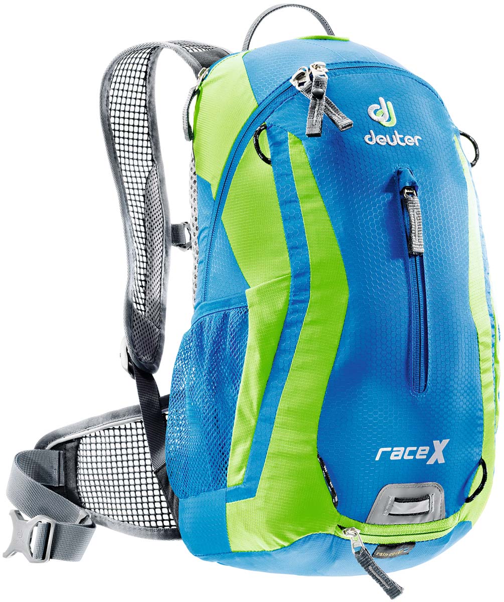 Рюкзак Deuter Bike Race X, цвет: темно-синий, зеленый, 12л32123_3224 Рюкзак Deuter Bike Race X, цвет: темно-синий, зеленый, 12л32123_3224Маленький спортивный и обтекаемый велосипедный рюкзак Deuter Race X. Простой дизайн, технологичный материал Hexlite-идеальный выбор для сторонников минимального веса.Особенности:-вентилируемая спинка Deuter Airstripes-анатомические плечевые лямки из сетки и нагрудный ремень с удобной регулировкой-набедренный пояс с сетчатыми крыльями-наружный карман, небольшой верхний карман на молнии, передний карман-отражатели 3M спереди, сзади и по бокам -внутренний карман для мелких вещей -петля для крепления ночного габарита Safety Blink -чехол от дождя -сетчатые боковые карманы