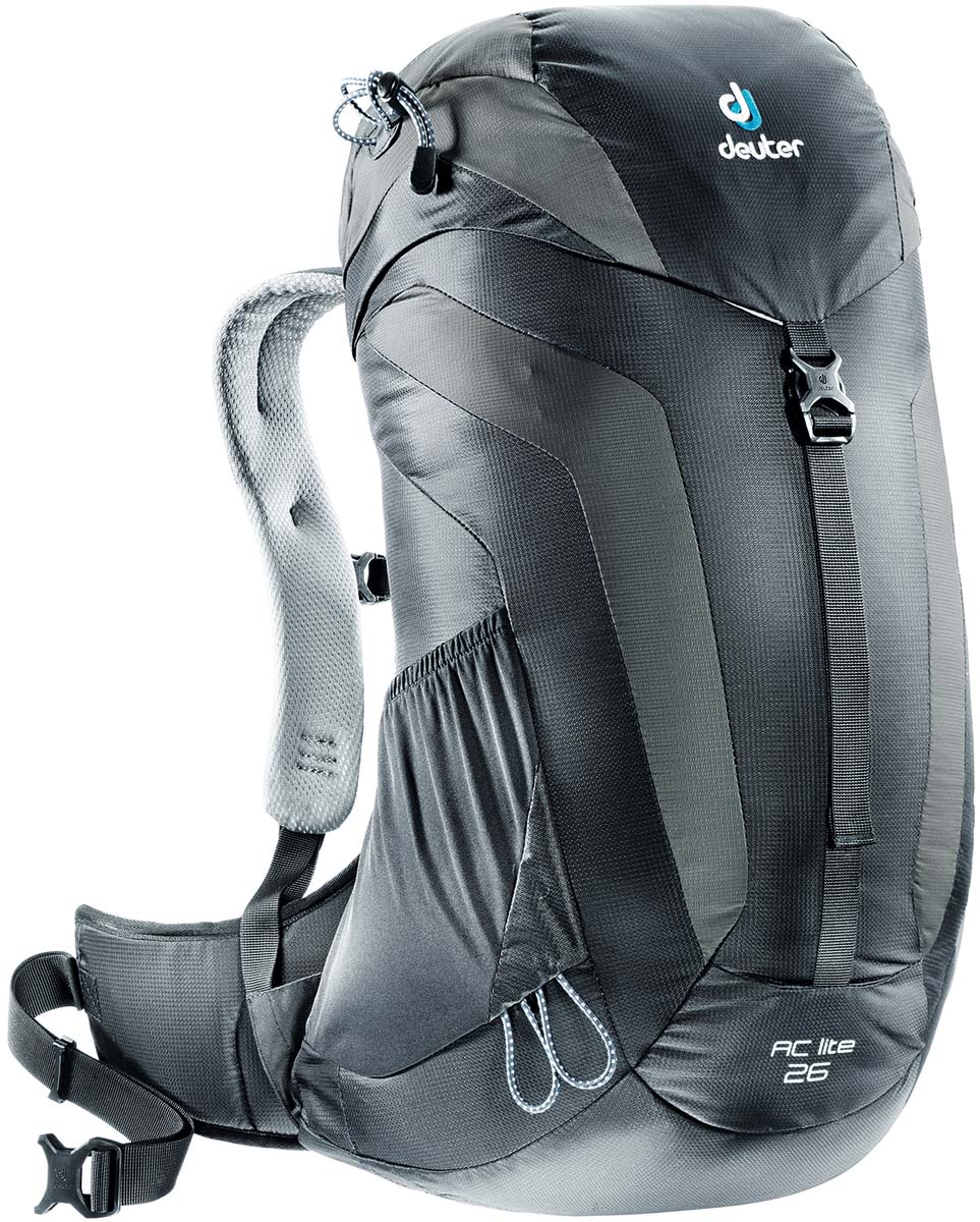 Рюкзак Deuter AC Lite 26, цвет: черный, темно-серый, 26л3420316_7410 Рюкзак Deuter AC Lite 26, цвет: черный, темно-серый, 26л3420316_7410Компактный, спортивный рюкзак. Система подвески AirComfort с великолепной вентиляцией и легкие материалы в конструкции делают рюкзаки настолько удобными что вы забудете что у вас за спиной рюкзак.