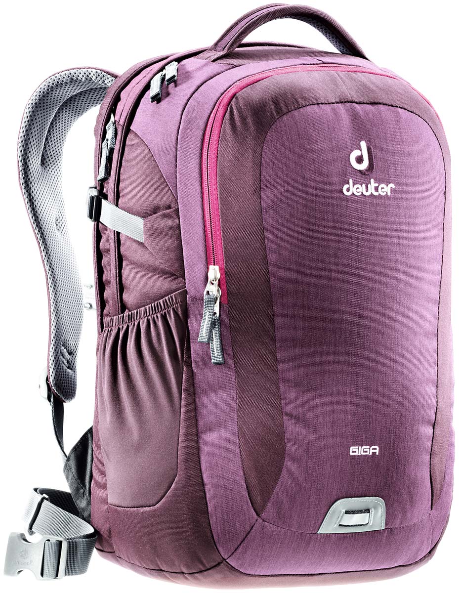 Рюкзак Deuter Giga, цвет: сливовый, темно-серый, 28л80414_5032 Рюкзак Deuter Giga, цвет: сливовый, темно-серый, 28л80414_5032Рюкзак для учебы и офиса с множеством карманов и отделением для ноутбука 15. Спинка системы Airstripes обеспечивает вентиляцию и надежное прилегание к спине.