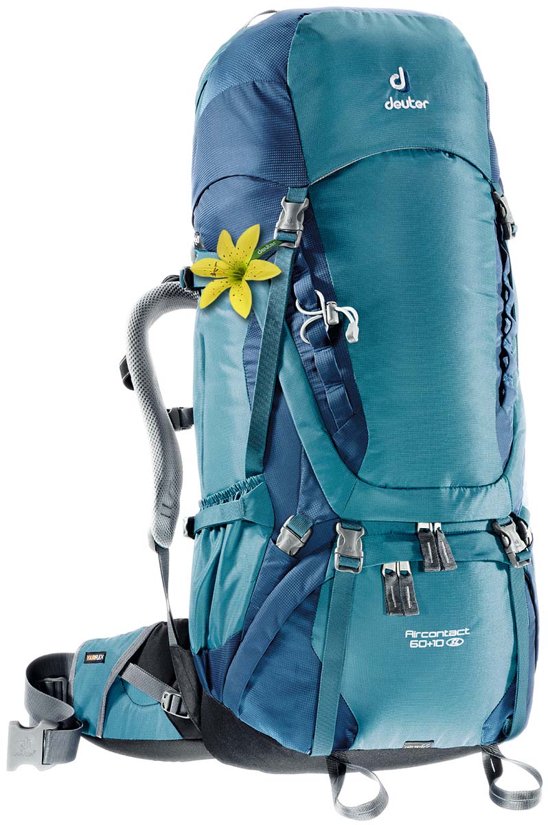 Рюкзак Deuter Aircontact 60+10 SL, цвет: серо-голубой, 70 л3320416_3353 Рюкзак Deuter Aircontact 60+10 SL, цвет: серо-голубой, 70 л3320416_3353Компактный, спортивный рюкзак идеально подходит для людей, предпочитающих пешие прогулки. Анатомическая форма конструкции плечевых лямок и улучшенные крылья набедренного пояса делают рюкзак настолько удобными, что вы забудете, что у вас за спиной рюкзак. Особенности: Большой фронтальный клапан для прямого доступа Подвижный пояс с крыльями Vari Flex и затяжкой Pull-Forward Перфорированные алюминиевые стержни X-образного каркаса передают нагрузку на бедра Боковые компрессионные стропы Карман на молнии на крыле пояса Верхний клапан, регулируемый по высоте Карман в клапане Внутренний карман для мелких вещей Две линии петель daisy chains Кольца крепления на верхней крышке клапана Петли для крепления ледоруба и треккинговых палок Отдельный отсек в нижней части Компрессионные стропы внизу Двухслойное дно Съемный чехол от дождя Карман для карт сбоку Второй вместительный карман сбоку SOS лейбл...