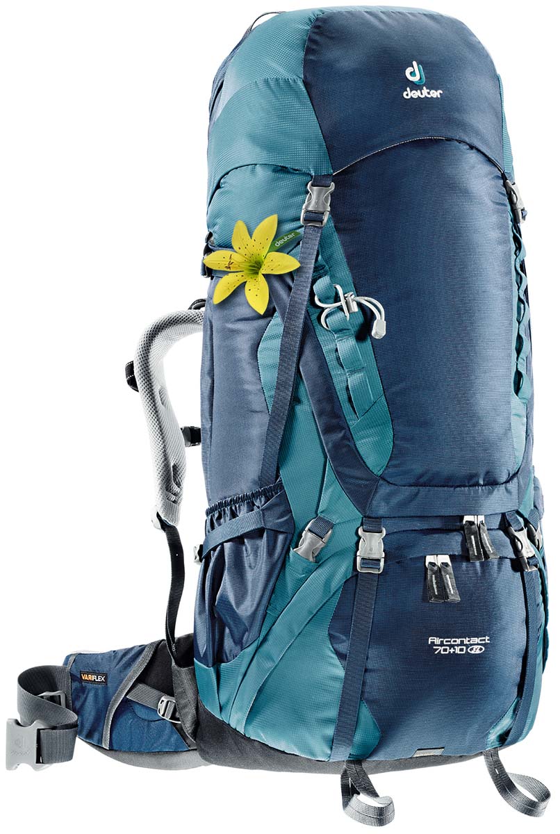 Рюкзак Deuter Aircontact 70+10 SL, цвет: светло-голубой, темно-синий, 80 л3320616_3354 Рюкзак Deuter Aircontact 70+10 SL, цвет: светло-голубой, темно-синий, 80 л3320616_3354Спортивный рюкзак идеально подходит для людей, предпочитающих пешие прогулки. Анатомическая форма конструкции плечевых лямок и улучшенные крылья набедренного пояса делают рюкзак настолько удобными, что вы забудете, что у вас за спиной рюкзак. Особенности: Большой фронтальный клапан для прямого доступа Подвижный пояс с крыльями Vari Flex и затяжкой Pull-Forward Перфорированные алюминиевые стержни X-образного каркаса передают нагрузку на бедра Боковые компрессионные стропы Карман на молнии на крыле пояса Верхний клапан, регулируемый по высоте Карман в клапане Внутренний карман для мелких вещей Две линии петель daisy chains Кольца крепления на верхней крышке клапана Петли для крепления ледоруба и треккинговых палок Отдельный отсек в нижней части Компрессионные стропы внизу Двухслойное дно Съемный чехол от дождя Карман для карт сбоку Второй вместительный карман сбоку SOS лейбл ...