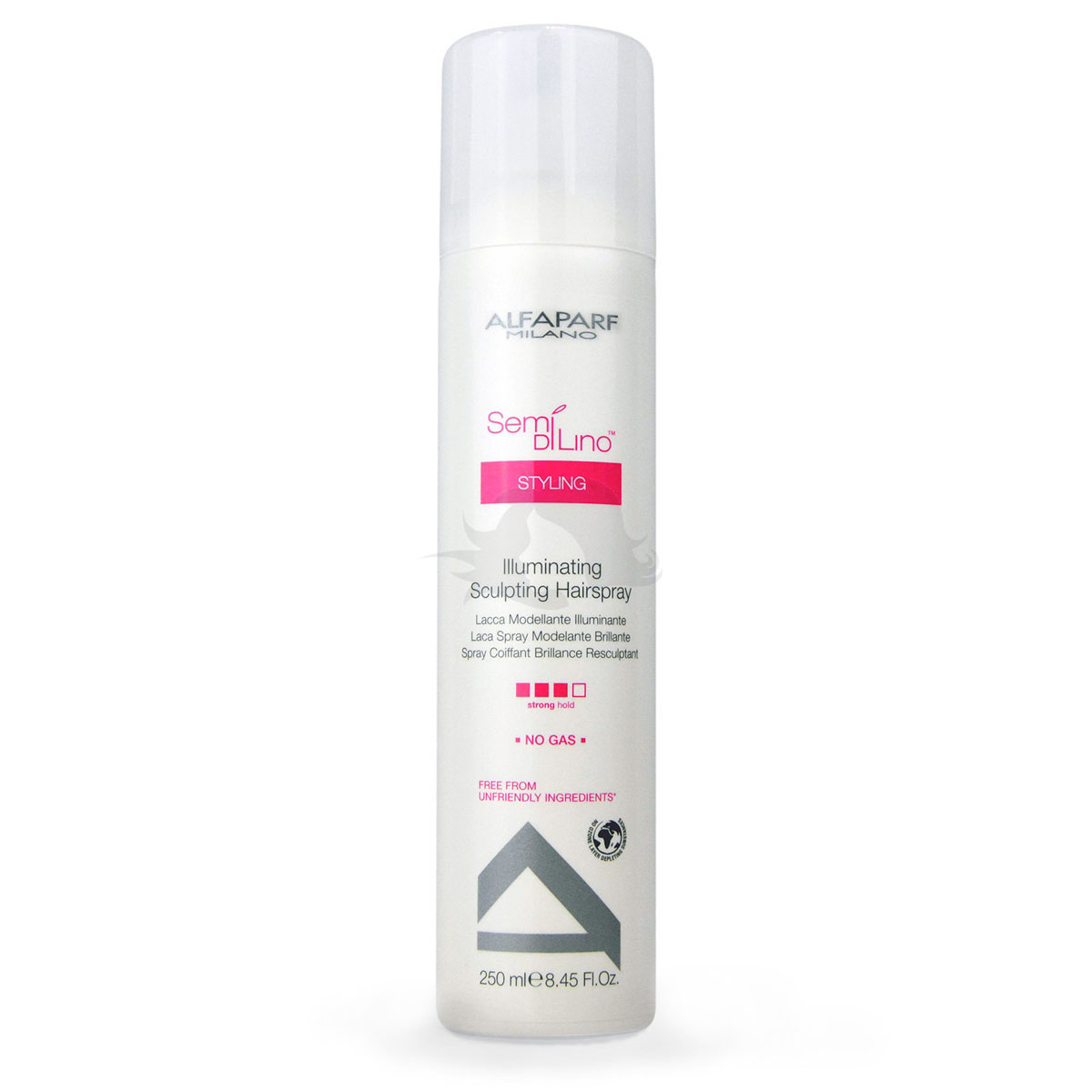 Alfaparf Лак для моделирования и укладки волос, придающий блеск Semi Di Lino Illuminating Sculpting Hairspray 250 мл62 Alfaparf Лак для моделирования и укладки волос, придающий блеск Semi Di Lino Illuminating Sculpting Hairspray 250 мл62Alfaparf Semi DiLino Illuminating Sculpting Hairspray Лак для моделирования и укладки волос, придающий блеск создан на основе уникальных и эксклюзивных формул, что гарантирует его безупречное действие. Данное средство не содержит в своём составе красителей, парафинов, парабенов, минеральных масел и пропеллент. Лак для моделирования Альфапарф Illuminating Sculpting Hairspray предназначен для сильной фиксации волос, придавая им объём и при этом сохраняя их натуральный блеск, а также надёжно оберегая причёску от каких-либо вредных воздействий окружающей среды. После применения данного средства волосы остаётся лёгкими и воздушными, а также естественными в движении. Alfaparf Semi Di Lino Illuminating Sculpting Hairspray подходит для всех типов волос. Степень фиксации: сильная фиксация.