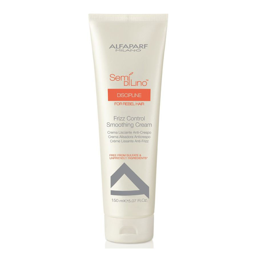 Alfaparf Разглаживающий крем фриз-контроль Semi Di Lino Discipline Frizz Control Smoothing Cream 150 млalfa1031 Alfaparf Разглаживающий крем фриз-контроль Semi Di Lino Discipline Frizz Control Smoothing Cream 150 млalfa1031Alfaparf Semi Di Lino Разглаживающий крем фриз-контроль. Каждая из нас мечтает ловить на себе восторженные взгляды прохожих. Идеальный макияж, маникюр и, конечно же, волосы. Вот необходимые атрибуты стильного образа. Но что делать, если природа не наградила пышными и шелковистыми волосами? К счастью сегодня профессиональная косметика способна устранить все несовершенства наших прядей. Одной из самых известных копаний по производству средств, ухаживающих за волосами, является Alfaparf. Косметика этой итальянской фирмы славится тем, что производит косметику в основе которой лежат натуральные ингредиенты. Так если у вас волнистые и непослушные волосы, то вам подойдет разглаживающий крем фриз-контроль Alfaparf Semi Di Lino Discipline Frizz Control Smoothing Cream. В основе формулы данного средства лежит миндальное масло и экстракт льна. Эти компоненты дарят прядям питание и увлажнение. Волосы покрыты особой защитной пленкой. В результате вы раетесь гладким и красивым волосам.