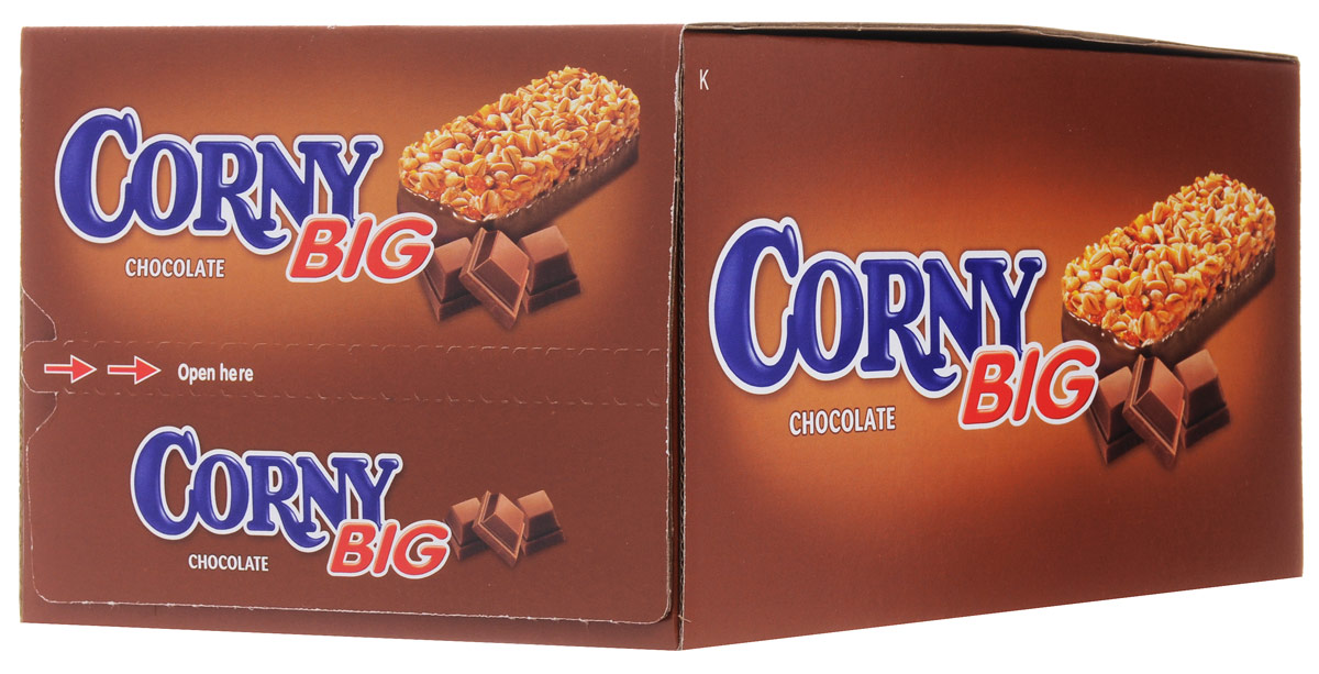Corny Big злаковая полоска с молочным шоколадом, 24 штбзк001_24 штуки Corny Big злаковая полоска с молочным шоколадом, 24 штбзк001_24 штукиЗлаковые батончики Corny - вкусная и здоровая альтернатива традиционным снэкам - шоколадным плиткам, чипсам и булкам. Батончики сочетают в себе исключительную пользу и удобство. В их состав входят злаки, орехи, фрукты и шоколад. Разнообразие видов позволяет каждому выбрать батончик по своему вкусу. Медленные углеводы заряжают полезной энергией, а удобная форма и упаковка соответствуют быстрому ритму жизни.