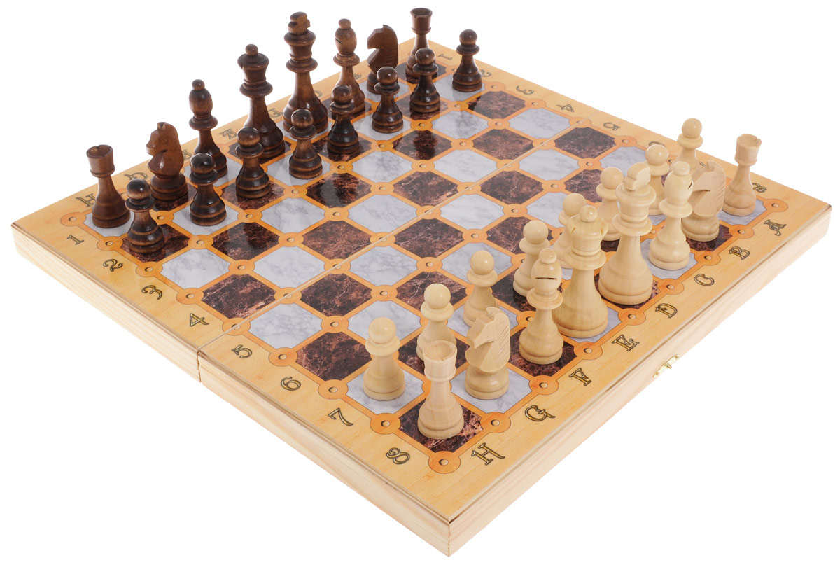 Игровой набор 3в1 Perfecto Мраморный: нарды, шахматы, шашкиsh-012 Игровой набор 3в1 Perfecto Мраморный: нарды, шахматы, шашкиsh-012Игровой набор 3в1 Perfecto Мраморный - это сразу 3 игры: нарды, шахматы и шашки. В набор входят шахматные фигуры, фишки для нард и шашек, 2 кубика и кейс. Изделия выполнены из высококачественной древесины березы и хвойных пород деревьев. Деревянный лакированный кейс выполнен в оригинальном дизайне и имеет два поля: внутреннее для игры в нарды и поле снаружи для шахмат и шашек. Кейс закрывается на металлический замок. Такой набор станет замечательным подарком к любому случаю. Качество, дизайн и функциональность сделают его желанным для каждого. Размер кейса в сложенном виде: 40 х 20 х 5 см. Размер игрового поля для игры в нарды/шахматы/шашки: 40 х 40 см. Диаметр шашки: 1,8 см. Высота короля: 9 см.