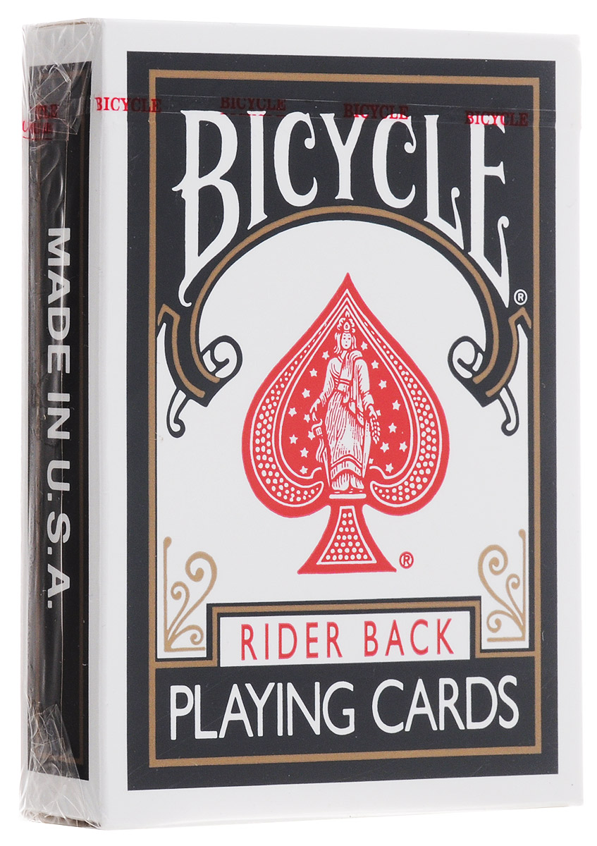Карты игральные Bicycle Rider Back, 54 картыК-078 Карты игральные Bicycle Rider Back, 54 картыК-078Карты игральные Bicycle Rider Back - стандартные игральные карты с черной рубашкой. Карты Bicycle уже давно считаются классикой как среди любителей, так и в мире профессиональных игроков. Bicycle - это классические американские карты, которые выпускаются United States Playing Card Company с конца XIX века. Благодаря узнаваемому дизайну, отменному качеству и невысокой цене они пользуются популярностью во всем мире. Карты Bicycle отличает ряд особенностей. Покрытие Air-Cushion обеспечивает отличную сохранность. Классический размер позволяет уверено работать с любыми вариациями колод. Дизайн подходит как для игры в покер, так и для различных манипуляций.