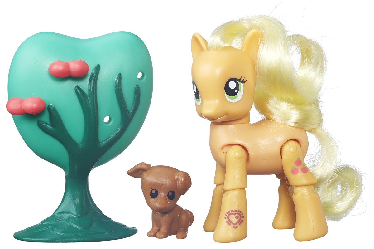 My Little Pony Игровой набор Пони AppleJackB3602EU4_B5674 My Little Pony Игровой набор Пони AppleJackB3602EU4_B5674Яркий игровой набор My Little Pony Пони AppleJack привлечет внимание вашей малышки и не позволит ей скучать. Набор выполнен из безопасного пластика ярких цветов и состоит из фигурки пони, выполненной в виде принцессы Эпплджек. Ноги фигурки выполнены со специальными шарнирами, благодаря которым, ноги могут сгибаться и придавать пони разнообразные позы. В наборе присутствуют аксессуары для игры с пони: милый питомец-щенок и яблоня с наливными яблочками. У принцессы-пони большие выразительные глазки, длинная грива и хвост, которые малышка сможет с удовольствием расчесывать. Ваша малышка будет часами играть с набором, придумывая различные истории. Порадуйте ее таким замечательным подарком!