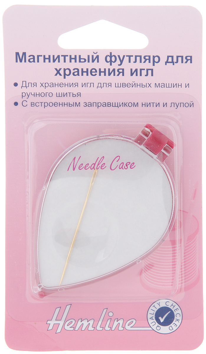 Футляр для хранения игл Hemline, магнитный, с иглой, с встроенным нитевдевателем, с лупой278 Футляр для хранения игл Hemline, магнитный, с иглой, с встроенным нитевдевателем, с лупой278Футляр Hemline предназначен для хранения игл. Оснащен встроенным нитевдевателем и лупой. В комплект входит игла. Такой футляр станет незаменимым помощником в путешествиях, командировках и дома. Размер футляра: 6,8 х 4,5 х 0,7 см. Длина иглы: 4 см.