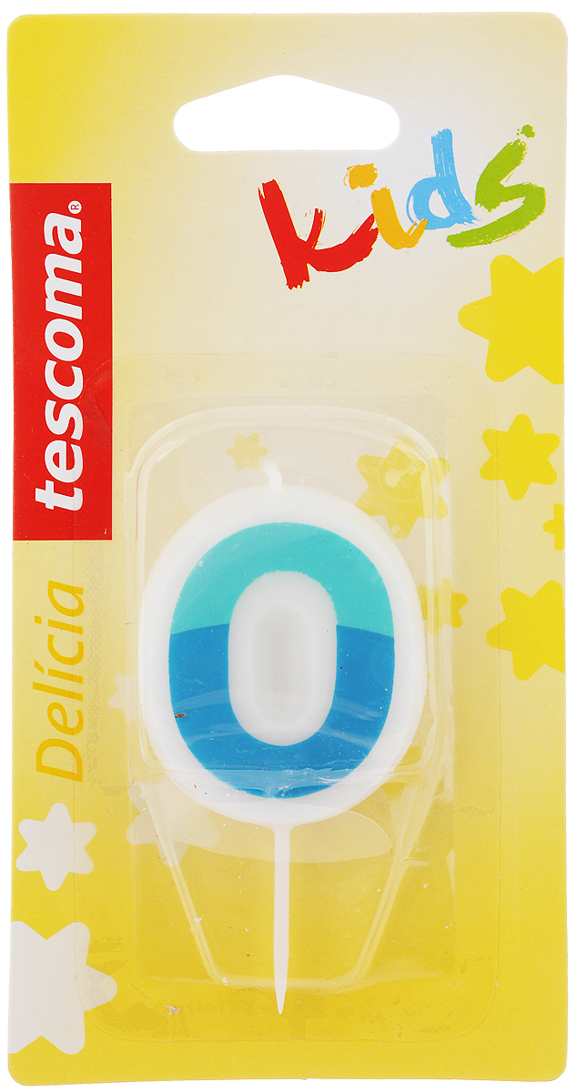 Свеча для торта Tescoma Delicia Kids, ноль, цвет: белый, бирюзовый630970_синий Свеча для торта Tescoma Delicia Kids, ноль, цвет: белый, бирюзовый630970_синийСвеча для торта Tescoma Delicia Kids изготовлена из высококачественного парафина, фитиль - натуральное волокно. Это отличное решение для декорирования торта к празднику. Ее можно комбинировать с другими цифрами. Изделие хорошо и долго горит. С этой свечой ваш праздник станет еще удивительнее и веселее. Высота свечи (без учета иглы): 4,5 см.
