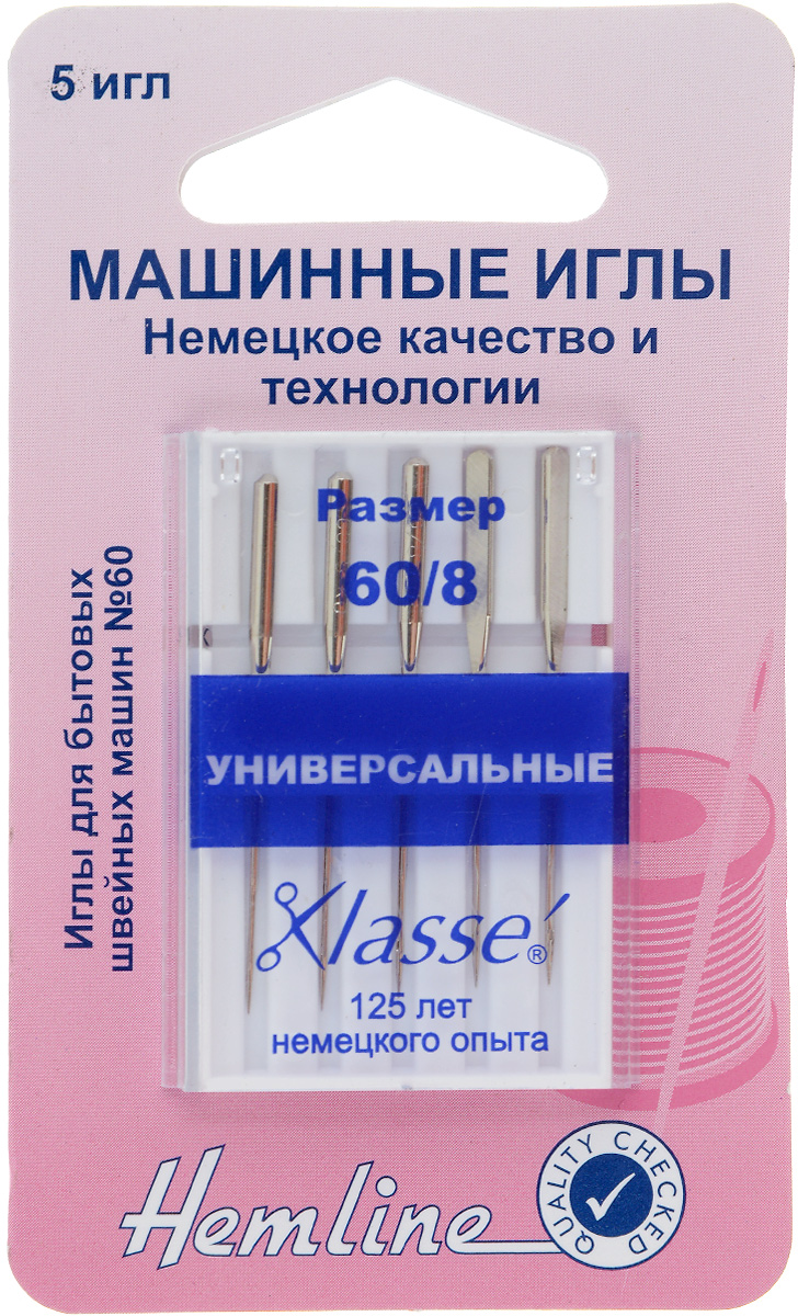 Иглы для бытовых швейных машин Hemline, универсальные, №60, 5 шт100.60 Иглы для бытовых швейных машин Hemline, универсальные, №60, 5 шт100.60Универсальные иглы Hemline для бытовых швейных машин, выполненные из высококачественной нержавеющей стали, идеально подходят для всех тканых материалов, в основном для хлопка и синтетики. Иглы имеют небольшой закругленный кончик. В комплекте пластиковый футляр для переноски и хранения. Размер: 60/8. Длина игл: 3,8 см.