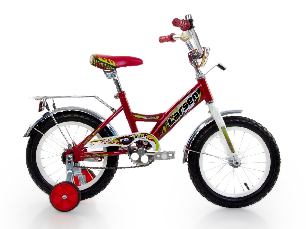 Велосипед детский Larsen Kids 14, цвет: красный336209 Велосипед детский Larsen Kids 14, цвет: красный336209Рама: сталь. Вилка: жесткая, сталь. Количество скоростей: 1. Размер колес: 14. Резина: 14х2.125; BMX PATTERN. Передний переключатель: нет. Задний переключатель: нет. Обода: стальные усиленные 14. Тормоза: втулочные, ножные тормоза. Дополнительное оборудование: гудок, отражатели, дополнительные колеса, крылья.