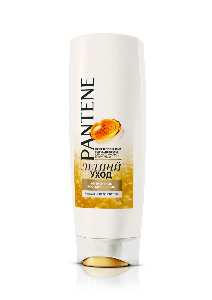 PANTENE Бальзам-ополаскиватель Интенсивное восстановление Летний уход 200 млPT-81579945 PANTENE Бальзам-ополаскиватель Интенсивное восстановление Летний уход 200 млPT-81579945до 7 раз более сильные волосы* этим летом. Сила против повреждений при укладке, по сравнению с шампунем без кондицонирующего эффекта. Более здоровые волосы с каждым мытье. Визуальная оценка. При использовании шампуня и бальзама-ополаскивателя в сравнении с шампунем P&G без кондиционируюшего эффекта. Усовершенствованная формула PANTENE PRO-V борется с признаками повреждения волос. Наша восстанавливающая коллекция с питательными микроэлементами увлажняет волосы изнутри, придает им здоровый вид и блеск. Для самого красивого летнего образа. Коллекция Интенсивное Восстановление помогает: • Восстановить силу волос против повреждений при укладке. • Предотвратить появление секущихся кончиков.