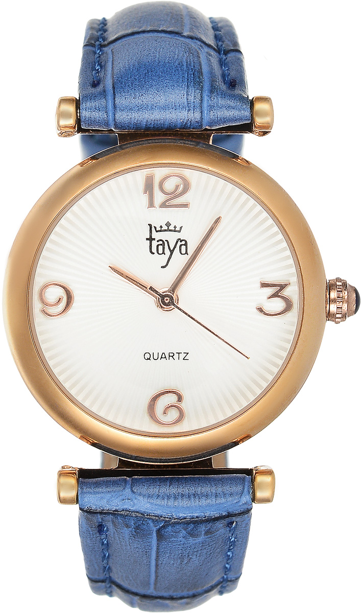 Часы наручные женские Taya, цвет: золотистый, синий. T-W-0017T-W-0017-WATCH-GL.D.BLUE Часы наручные женские Taya, цвет: золотистый, синий. T-W-0017T-W-0017-WATCH-GL.D.BLUEЭлегантные женские часы Taya выполнены из минерального стекла, натуральной кожи и нержавеющей стали. Циферблат часов украшен символикой бренда. Корпус часов оснащен кварцевым механизмом со сменным элементом питания, а также дополнен ремешком из натуральной кожи, который застегивается на пряжку. Ремешок декорирован тиснением под кожу рептилии. Часы поставляются в фирменной упаковке. Часы Taya подчеркнут изящность женской руки и отменное чувство стиля у их обладательницы.