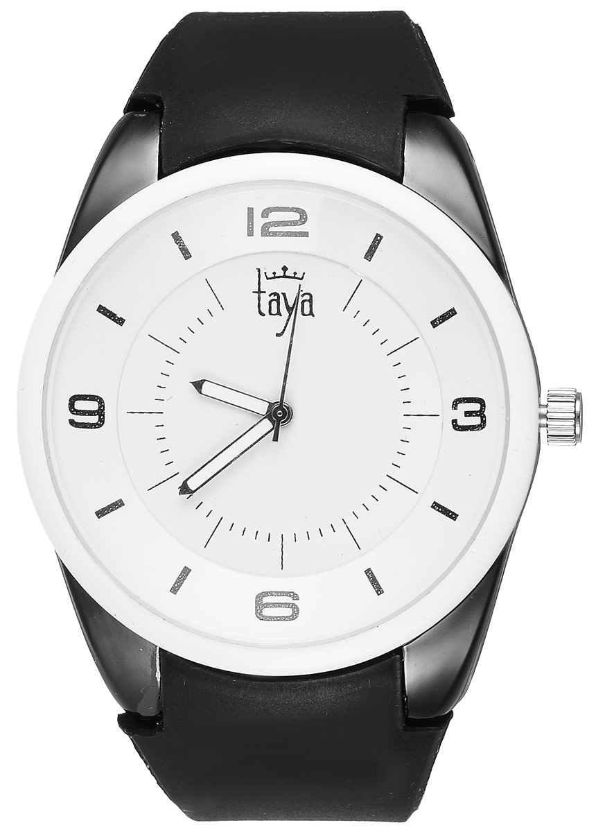 Часы наручные женские Taya, цвет: белый, черный. T-W-0248T-W-0248-WATCH-WH.BLACK Часы наручные женские Taya, цвет: белый, черный. T-W-0248T-W-0248-WATCH-WH.BLACKСтильные женские часы Taya выполнены из минерального стекла, силикона и нержавеющей стали. Циферблат часов украшен символикой бренда. Корпус часов оснащен кварцевым механизмом со сменным элементом питания, а также дополнен силиконовым ремешком, который застегивается на пряжку. На стрелки нанесен светящийся состав. Часы поставляются в фирменной упаковке. Часы Taya подчеркнут изящность женской руки и отменное чувство стиля у их обладательницы.