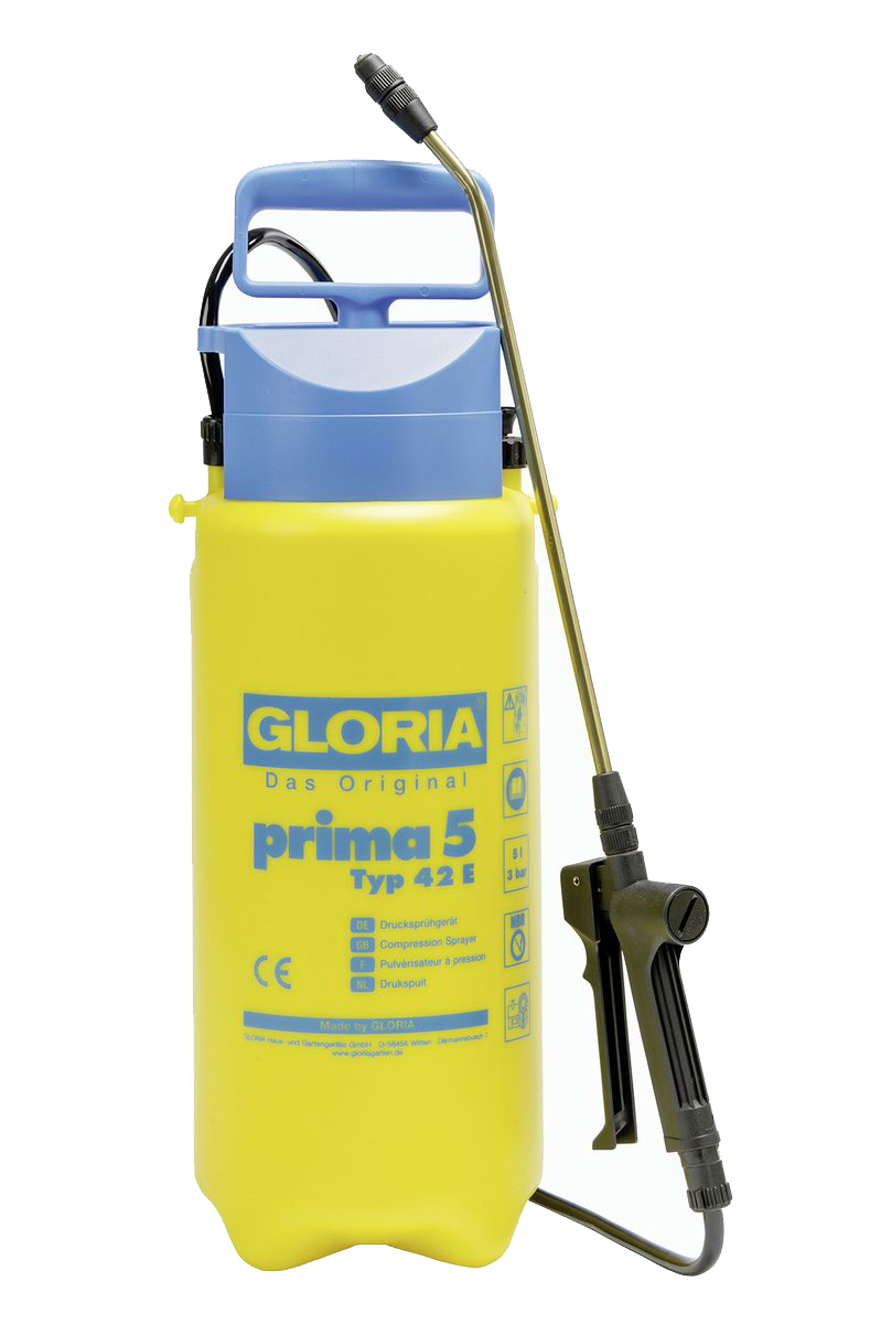 Опрыскиватель садовый Gloria Prima 5, 5 л000081.0000 Опрыскиватель садовый Gloria Prima 5, 5 л000081.0000Опрыскивание тонкой струей ручного распылителя обеспечивает экономичность, удобство и практичность. В нашей большой, хорошо зарекомендовавшей себя программе по уходу за растениями, это самый востребованный опрыскиватель. Объем 5 л. и макс. рабочее давление 3 бар обеспечивает наилучшие результаты распыления. Модель оснащена поршневым манометром со встроенным предохранительным клапаном. Прошел испытания Союза работников технического надзора (TUV) и GS