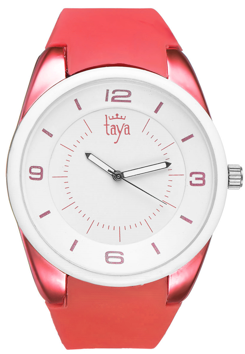 Часы наручные женские Taya, цвет: белый, красный. T-W-0249T-W-0249-WATCH-WH.RED Часы наручные женские Taya, цвет: белый, красный. T-W-0249T-W-0249-WATCH-WH.REDСтильные женские часы Taya выполнены из минерального стекла, силикона и нержавеющей стали. Циферблат часов украшен символикой бренда. Корпус часов оснащен кварцевым механизмом со сменным элементом питания, а также дополнен силиконовым ремешком, который застегивается на пряжку. На стрелки нанесен светящийся состав. Часы поставляются в фирменной упаковке. Часы Taya подчеркнут изящность женской руки и отменное чувство стиля у их обладательницы.