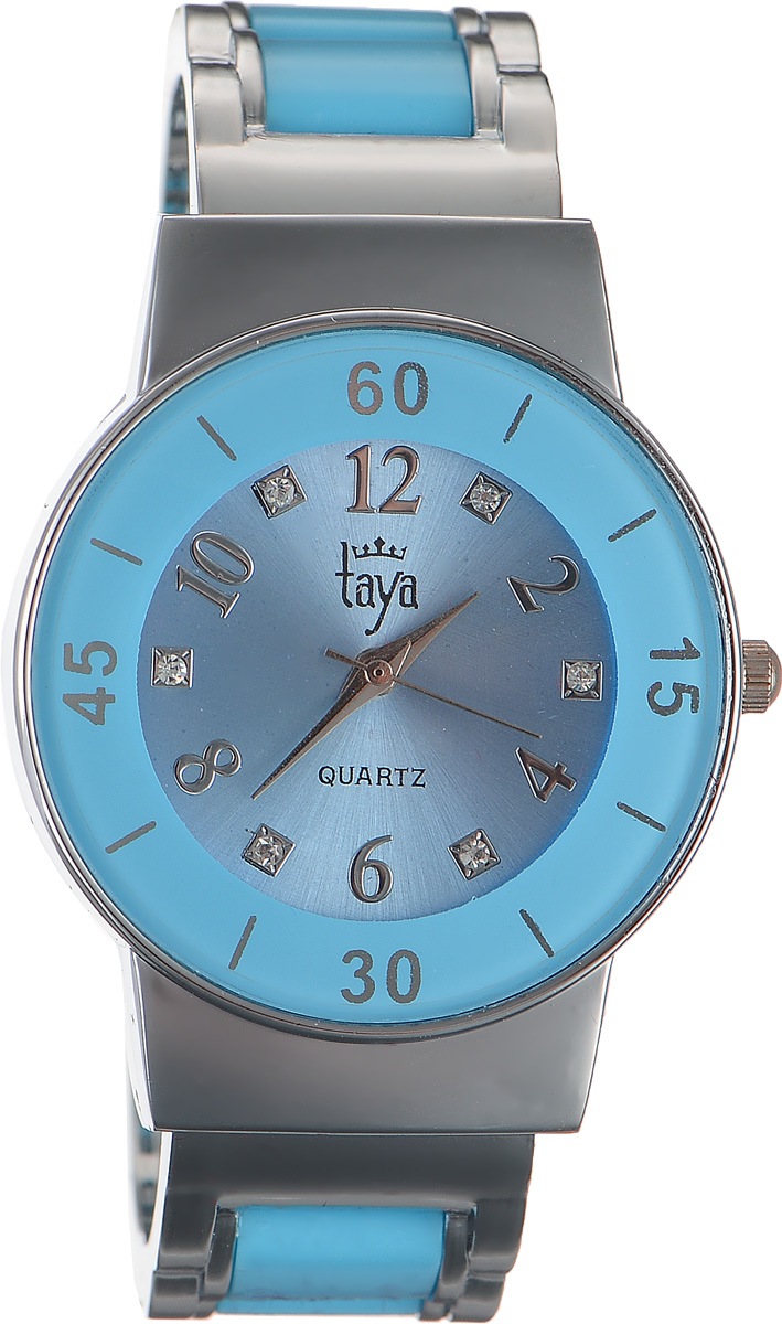 Часы наручные женские Taya, цвет: серебряный, голубой. T-W-0470T-W-0470-WATCH-SL.BLUE Часы наручные женские Taya, цвет: серебряный, голубой. T-W-0470T-W-0470-WATCH-SL.BLUEСтильные женские часы Taya выполнены из минерального стекла и нержавеющей стали. Циферблат часов инкрустирован стразами и оформлен символикой бренда. Корпус часов оснащен кварцевым механизмом со сменным элементом питания и дополнен раздвижным браслетом с пружинным механизмом, который позволяет надеть часы на любую руку. Браслет часов оформлен цветными вставками. Часы поставляются в фирменной упаковке. Часы Taya подчеркнут изящность женской руки и отменное чувство стиля у их обладательницы.